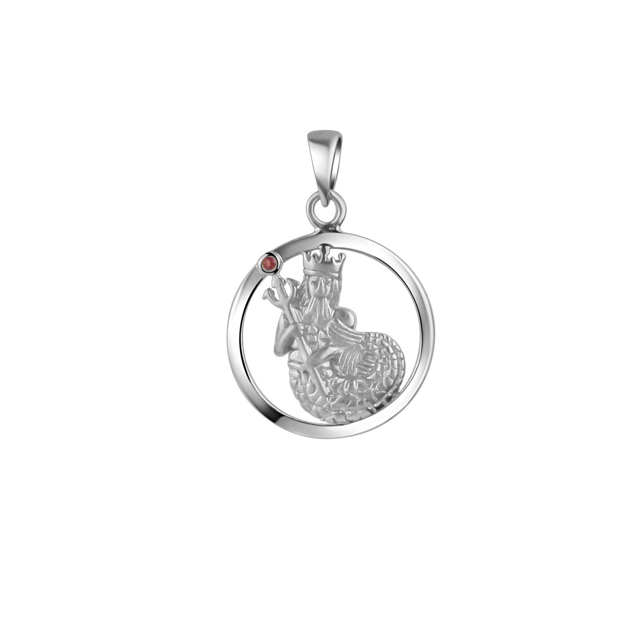 Anhänger 925/- Sterling Silber rhodiniert Sternzeichen Wassermann Monatsstein