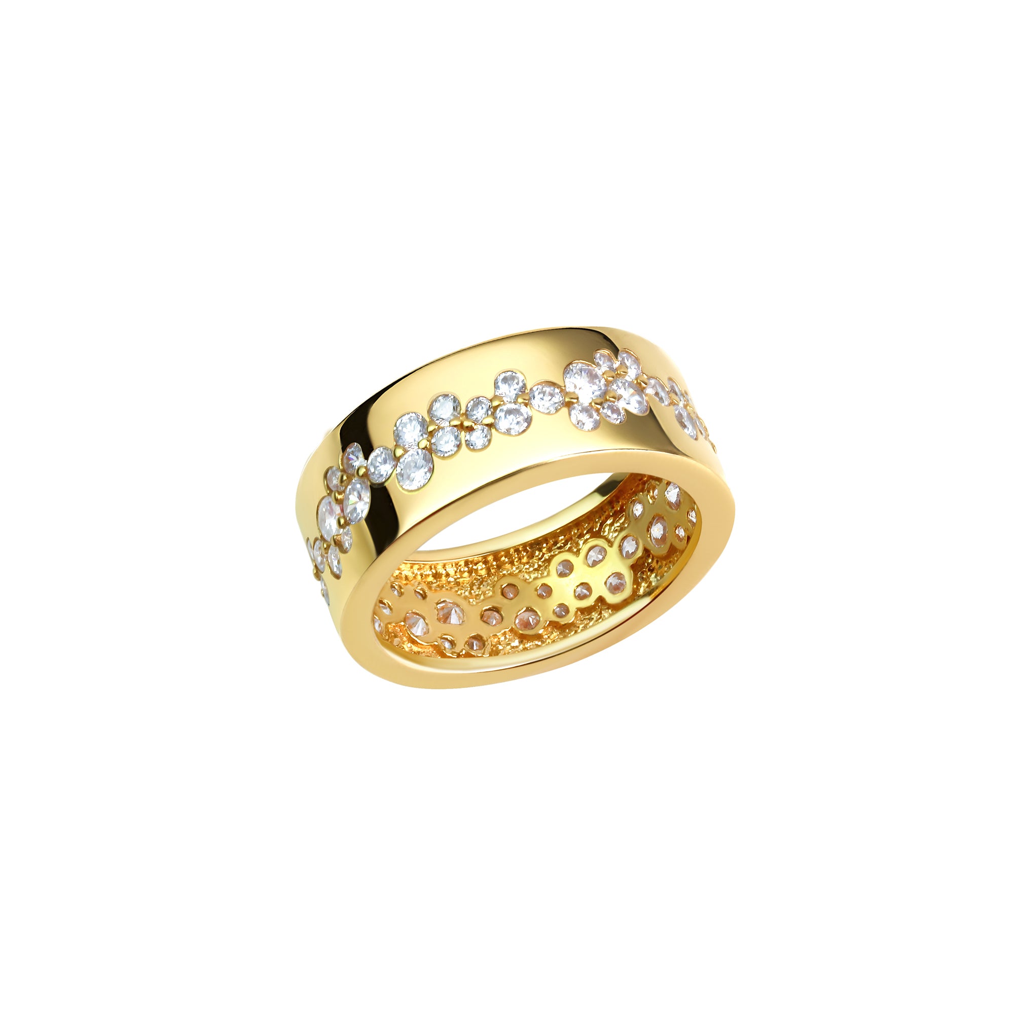Ring 925/- Sterling Silber vergoldet Zirkonia - Ringgröße: 020 (63,7)