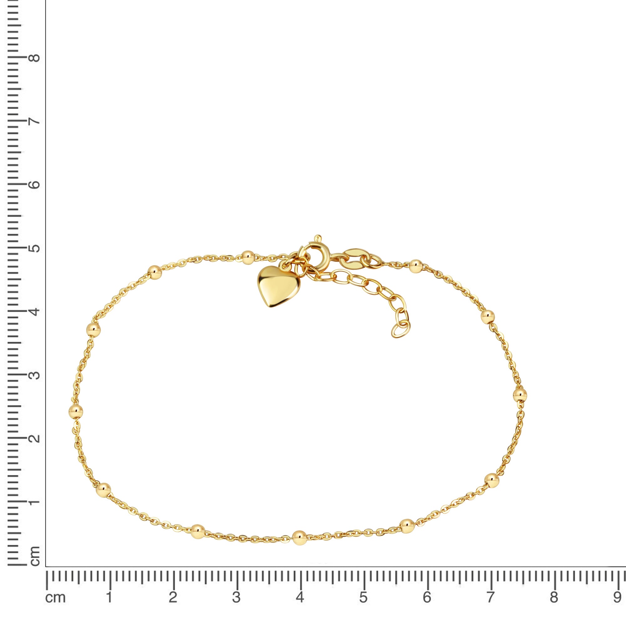 Fusskette 925/- Sterling Silber vergoldet Kugeln