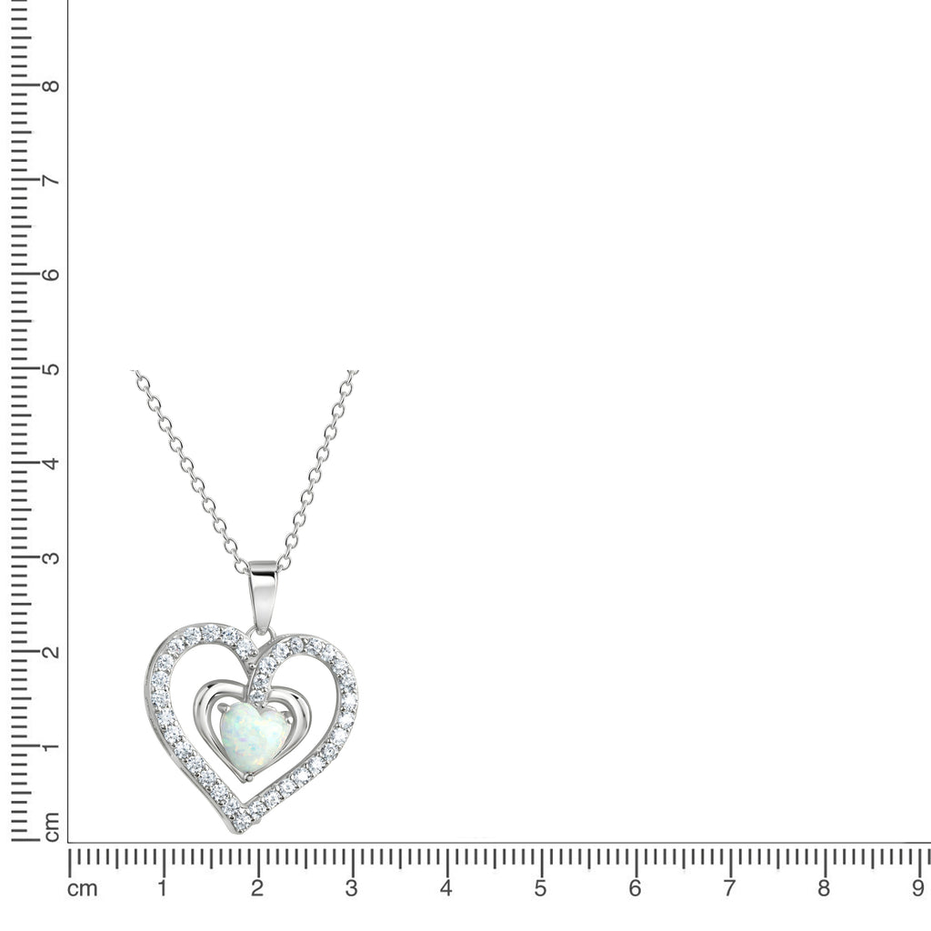 Anhänger mit Kette 925/- Sterling Silber rhodiniert Herz