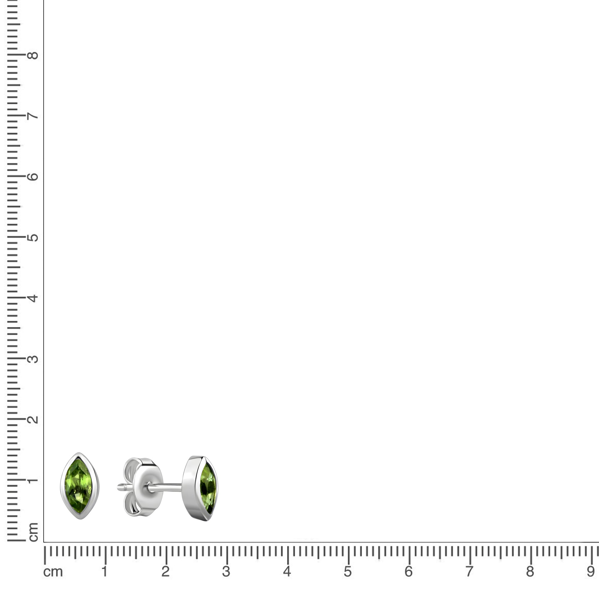 Ohrstecker 925-Sterling Silber rhodiniert Peridot