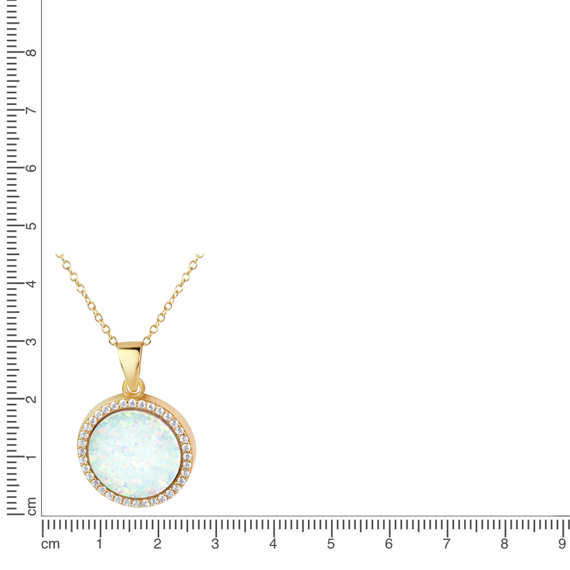 Anhänger mit Kette 925/- Sterling Silber vergoldet Opal und Zirkonia