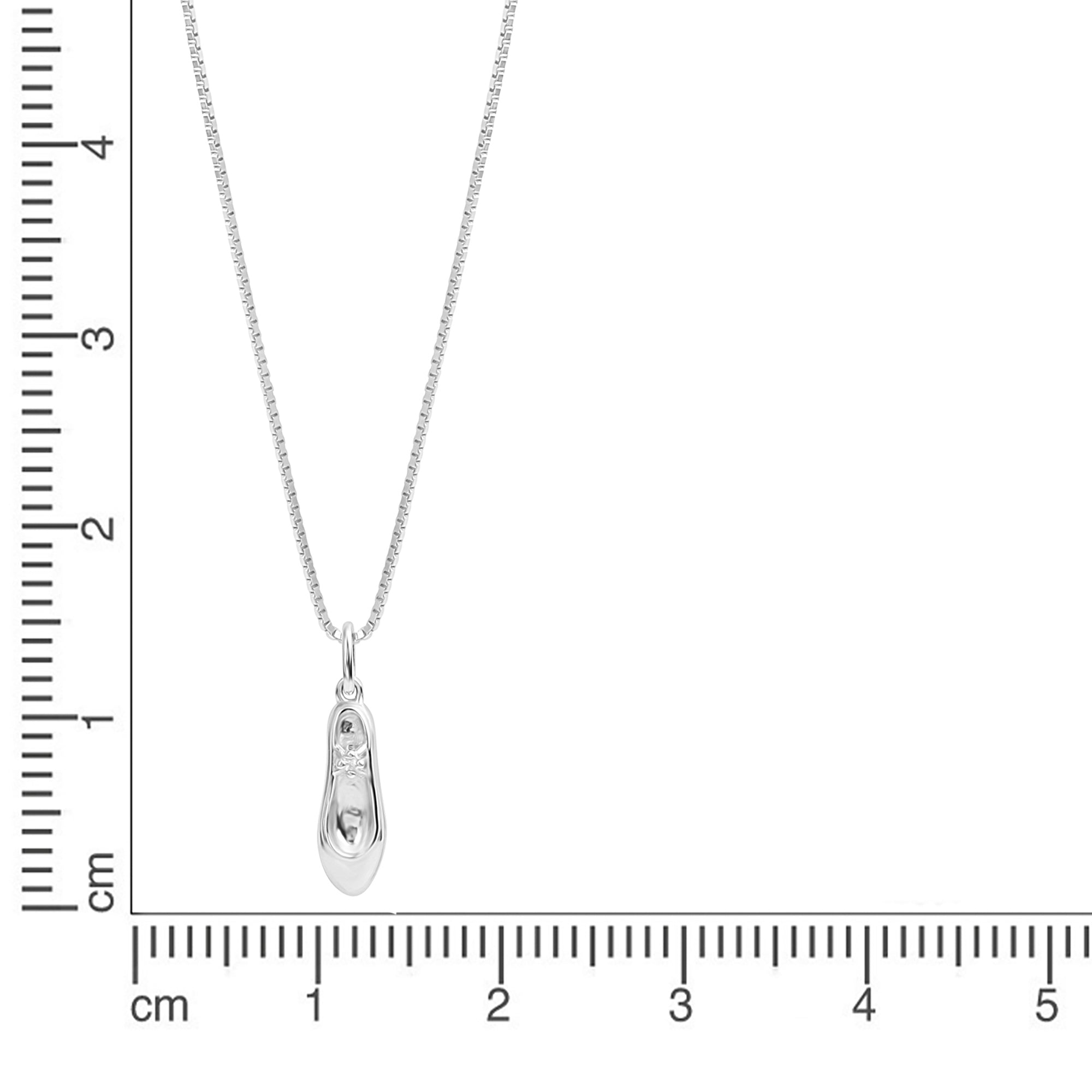 Anhänger mit Kette 925/- Sterling Silber rhodiniert Schuh Zirkonia