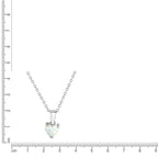 Collier Kette mit Anhänger / 925 Sterling Silber rhodiniert mit Opal