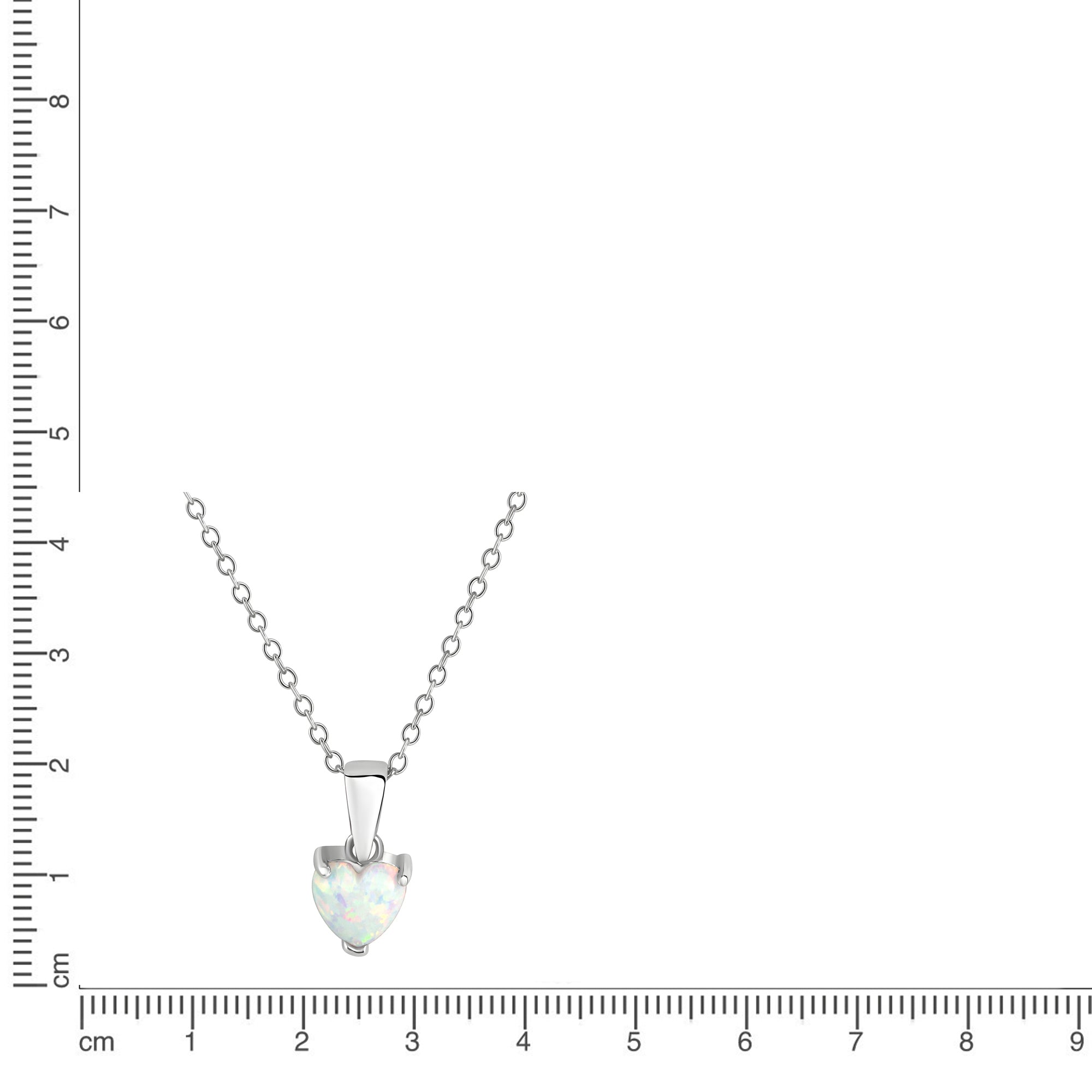 Collier Kette mit Anhänger / 925 Sterling Silber rhodiniert mit Opal