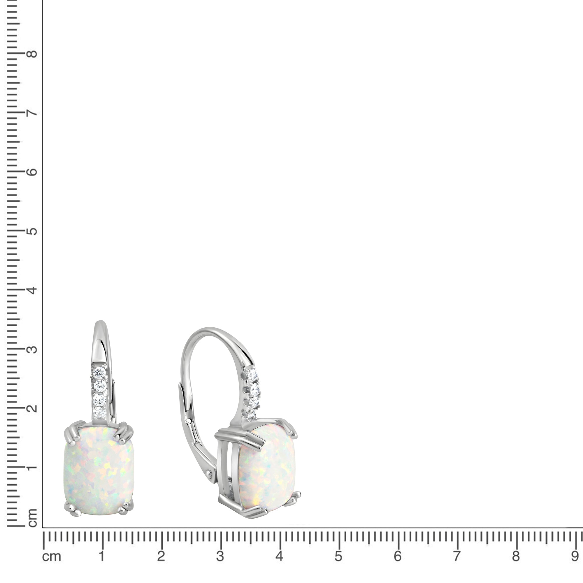 Ohrhänger 925/- Sterling Silber rhodiniert synth. Opal und Zirkonia
