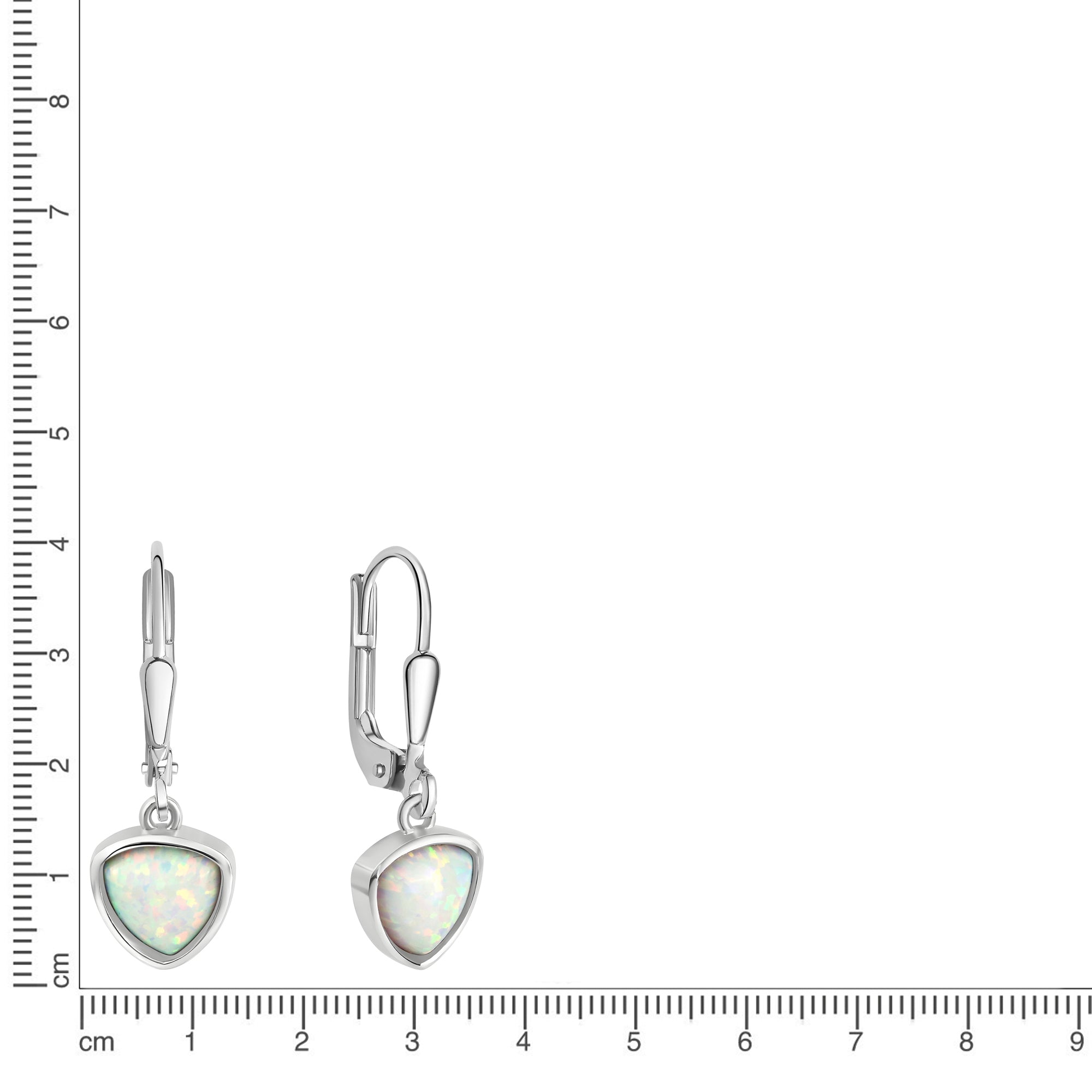 Ohrhänger 925/- Sterling Silber rhodiniert synth. Opal