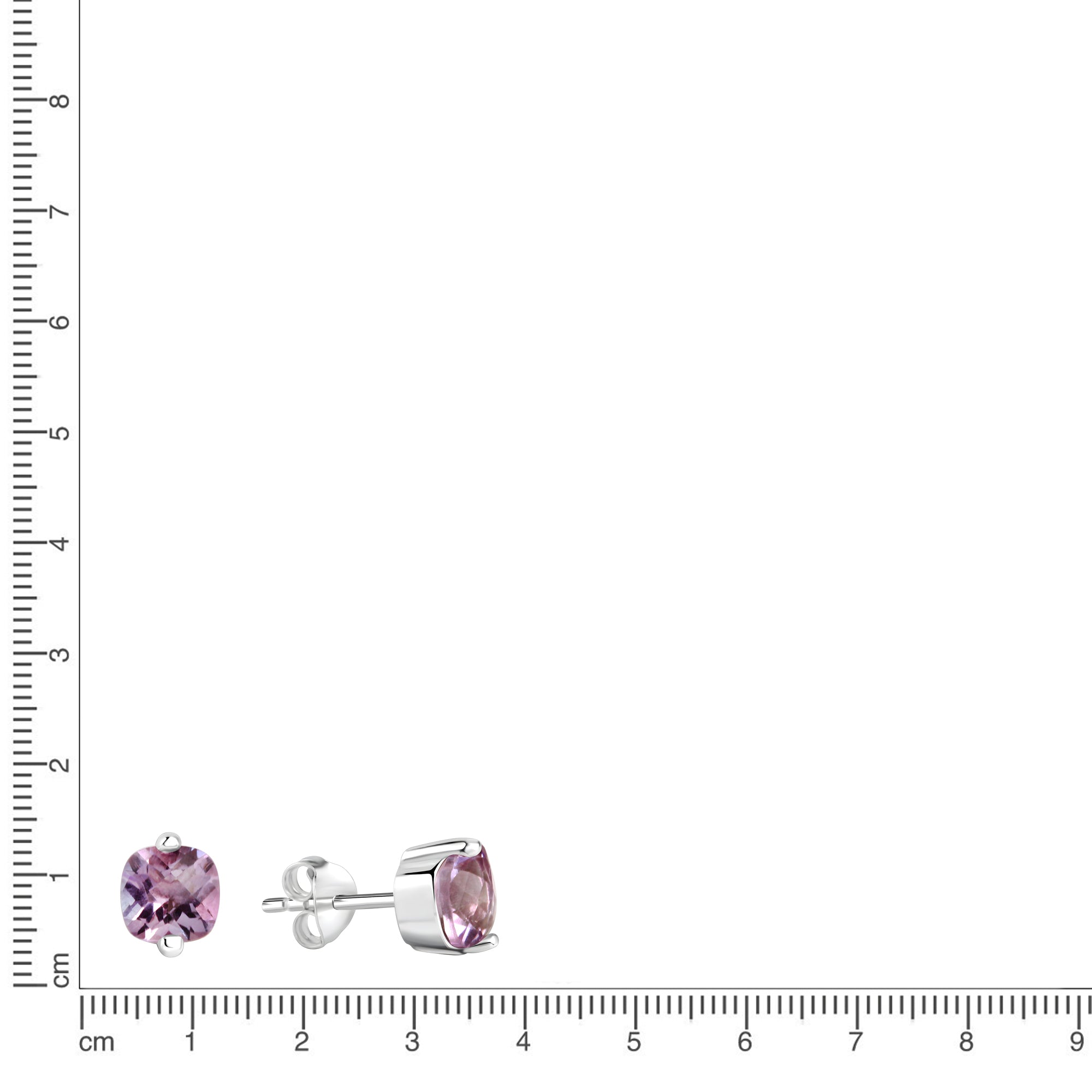 Ohrstecker 925-Sterling Silber rhodiniert Amethyst