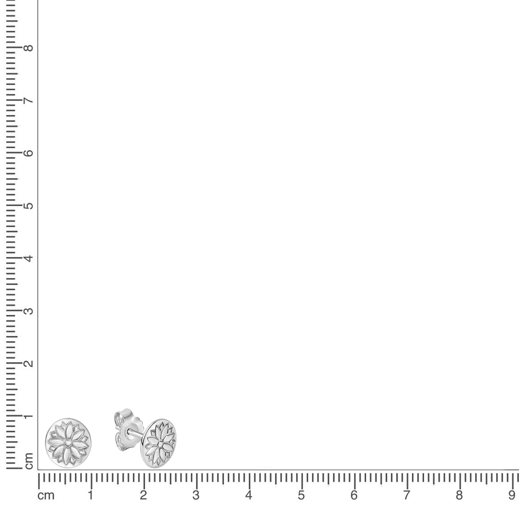 Ohrstecker 925/- Sterling Silber rhodiniert Blume