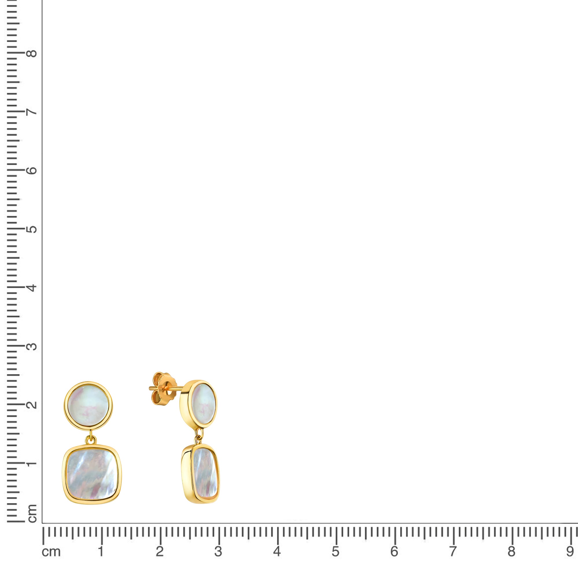 Ohrstecker 925/- Sterling Silber vergoldet Perlmutt weiß