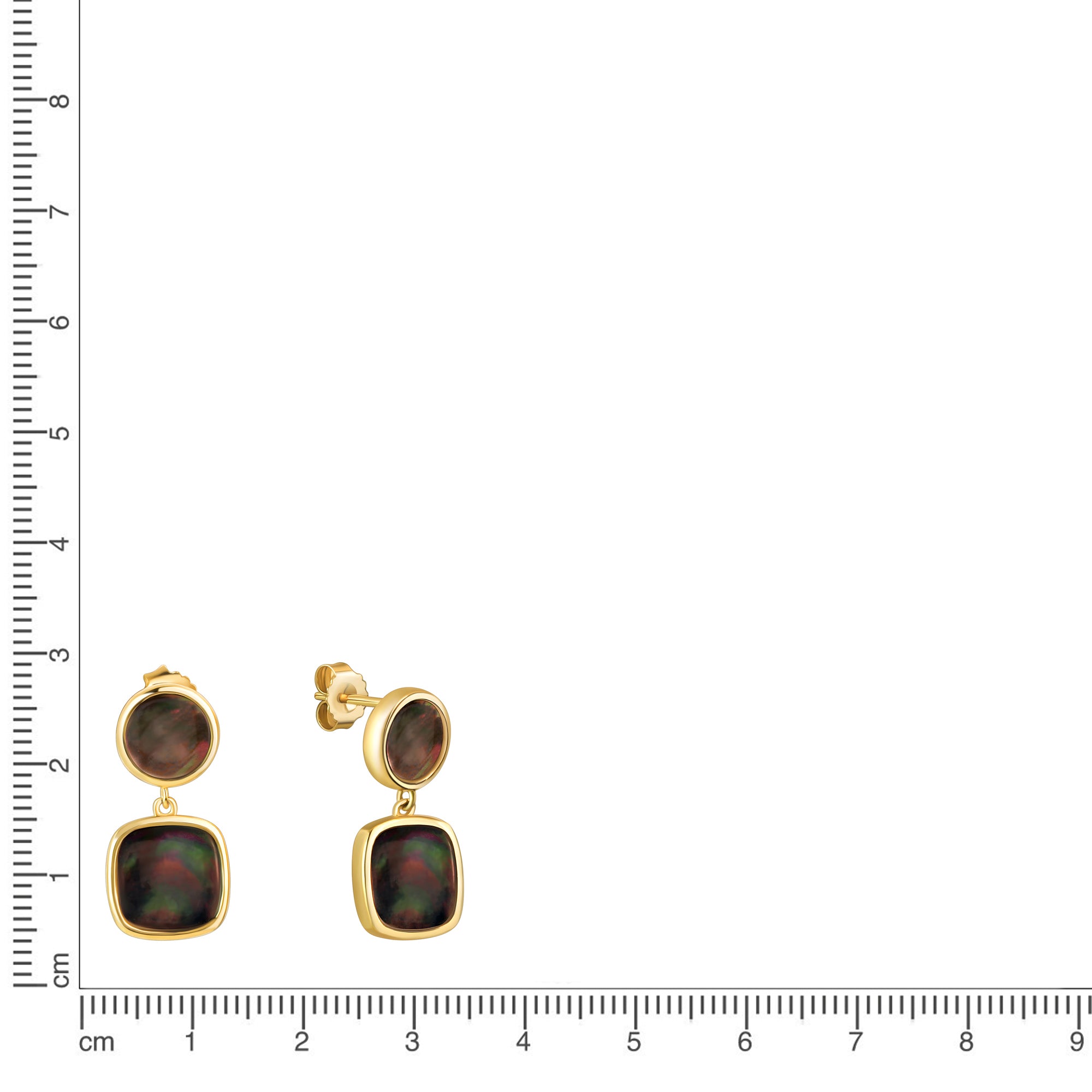 Ohrstecker 925/- Sterling Silber vergoldet Perlmutt schwarz