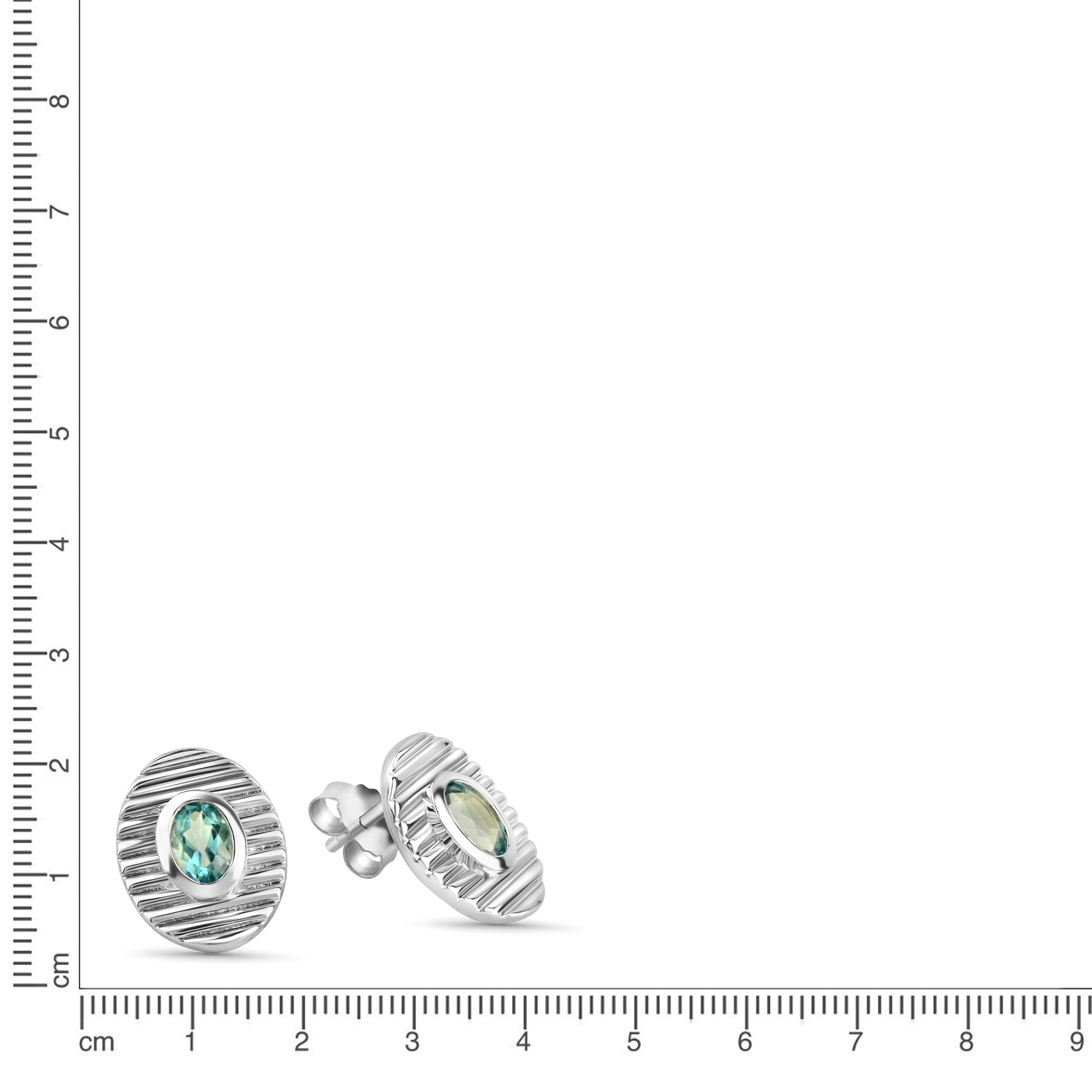Ohrstecker 925/- Sterling Silber rhodiniert Blautopas