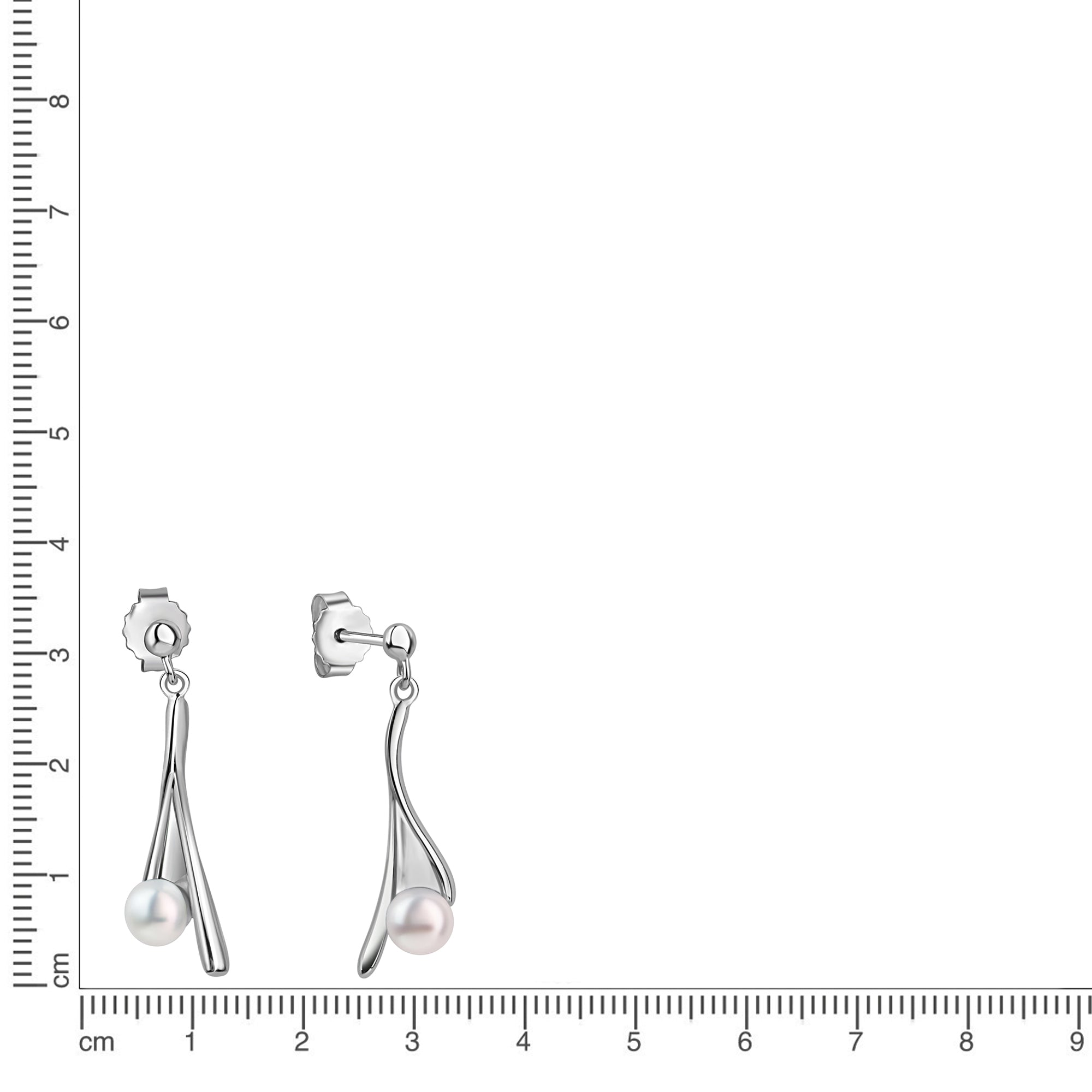 Ohrstecker 925/- Sterling Silber rhodiniert Süßwasserperle
