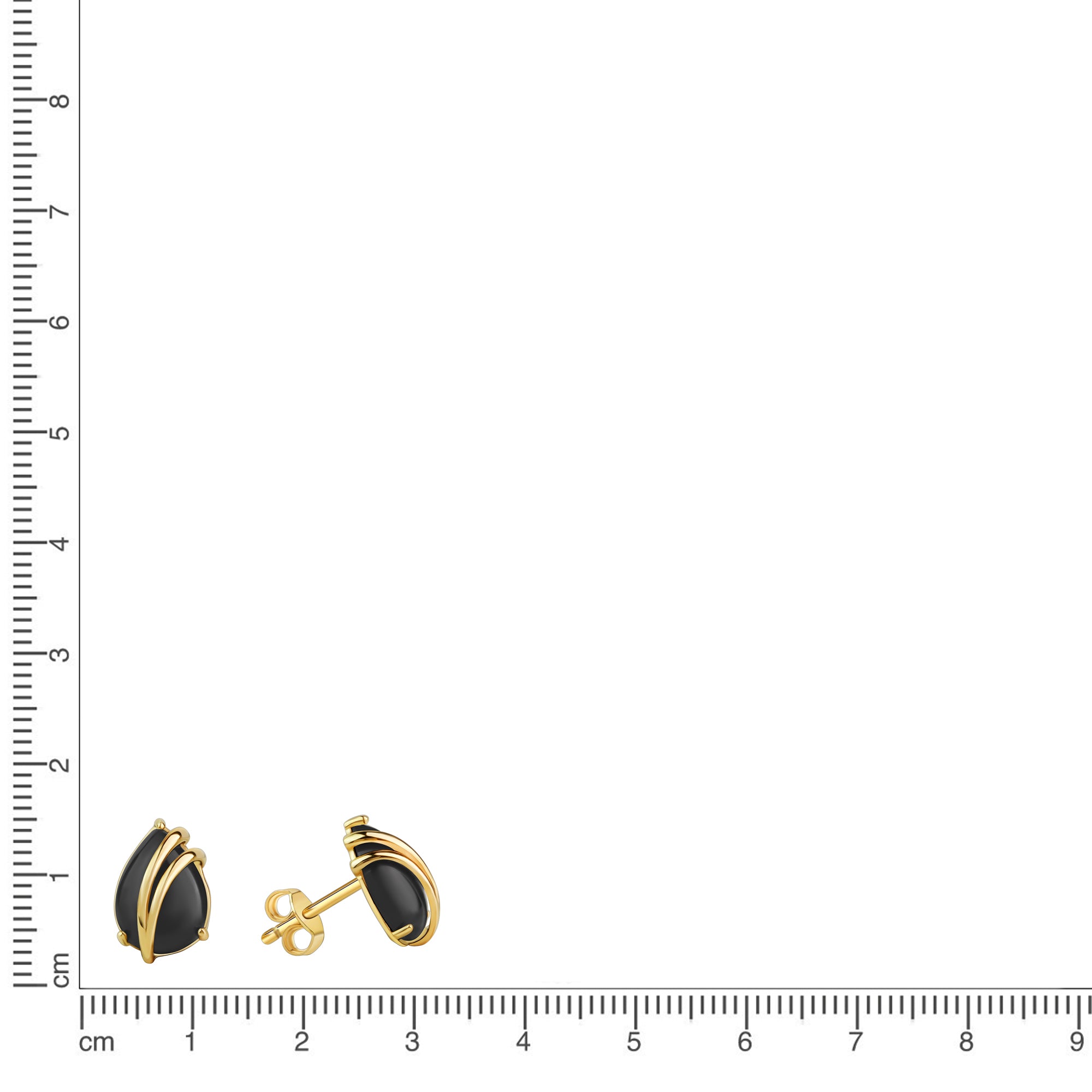 Ohrstecker 375/- Gelbgold glanz Onyx