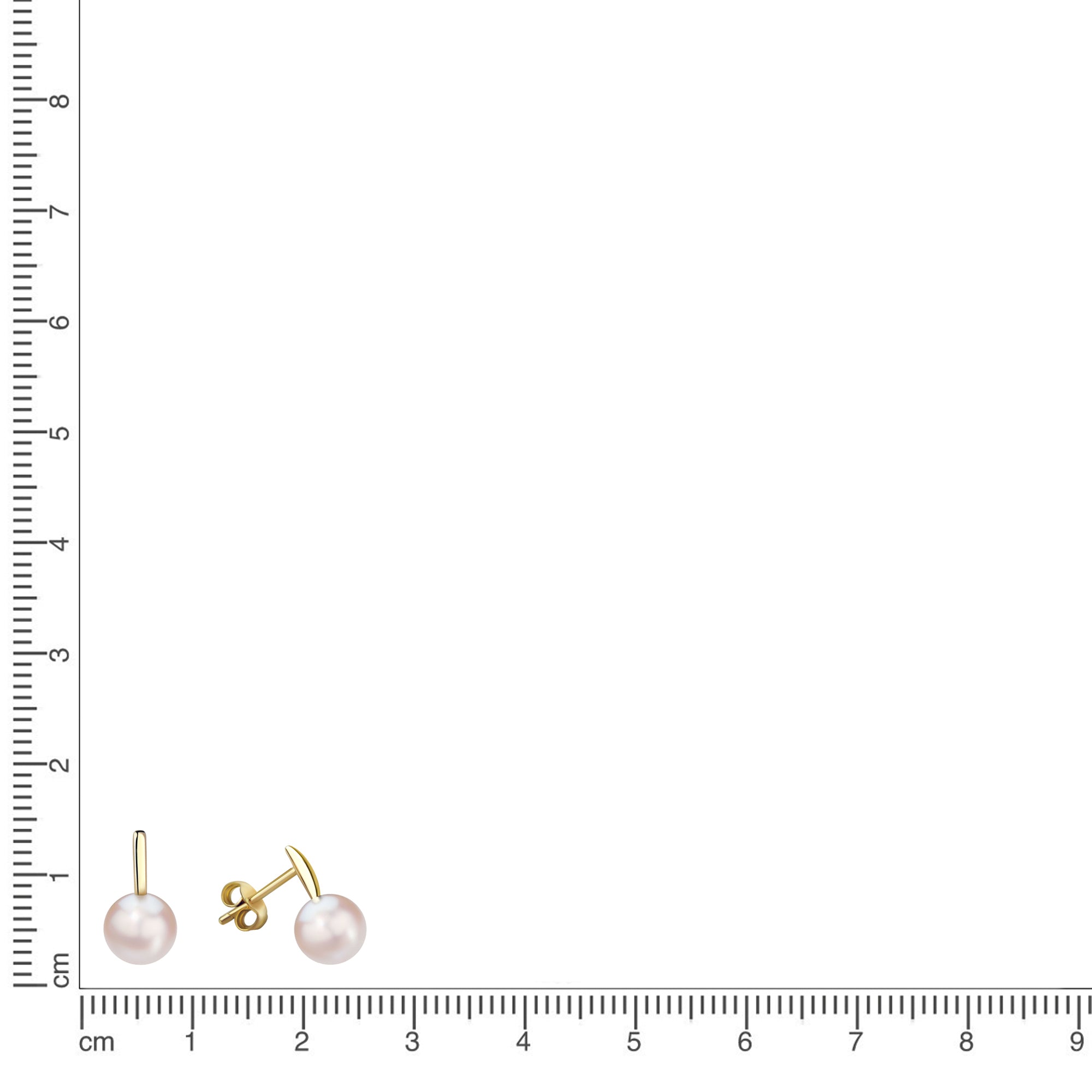 Ohrstecker 375/- Gelbgold glanz Süßwasserperle