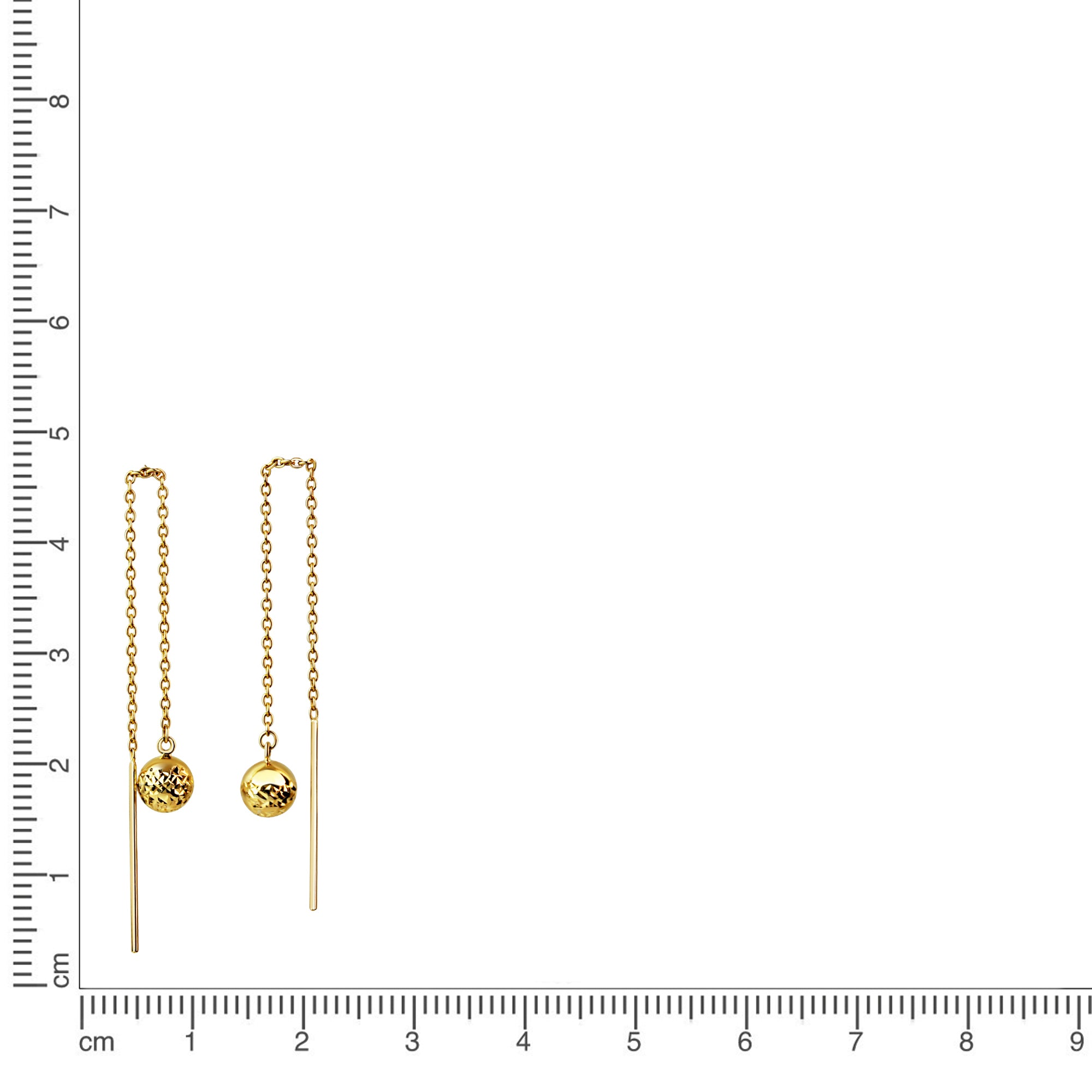 Ohrhänger 375/- Gelbgold glanz diamantiert Kugel