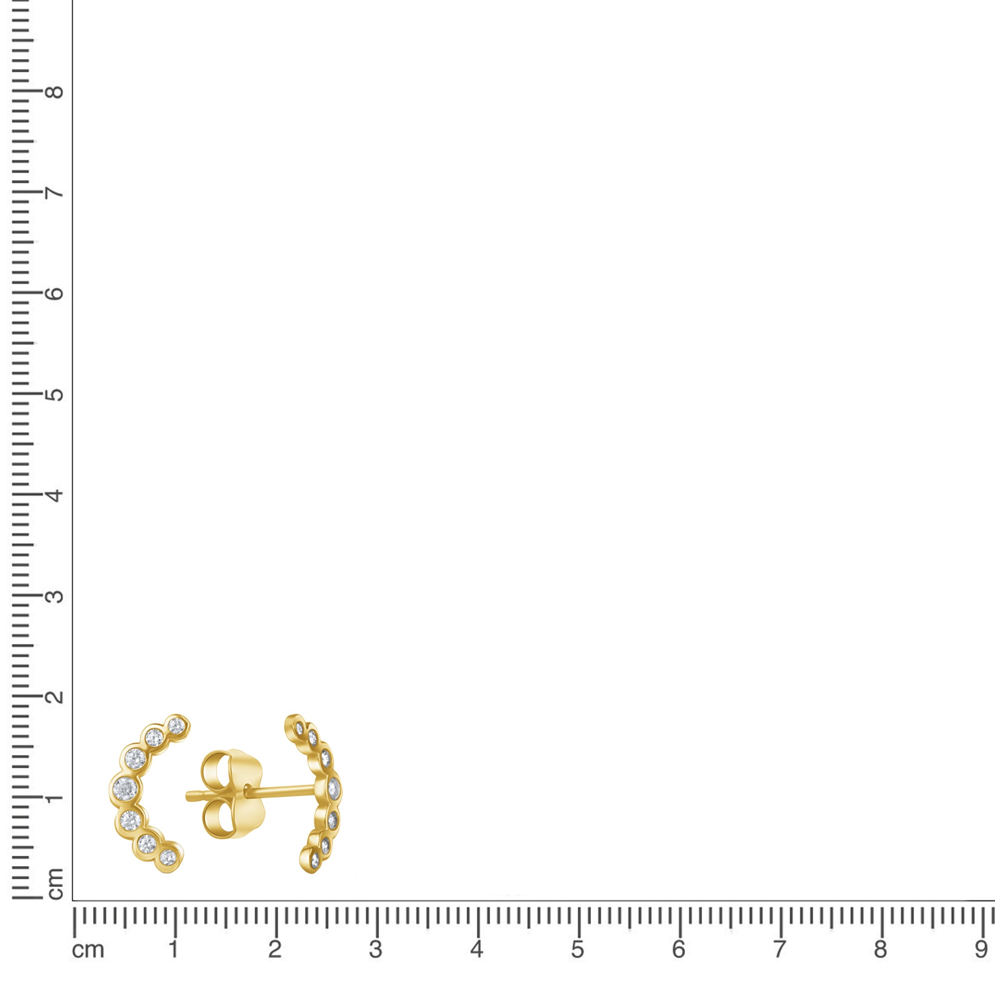 Ohrstecker 375/- Gelbgold glanz Zirkonia