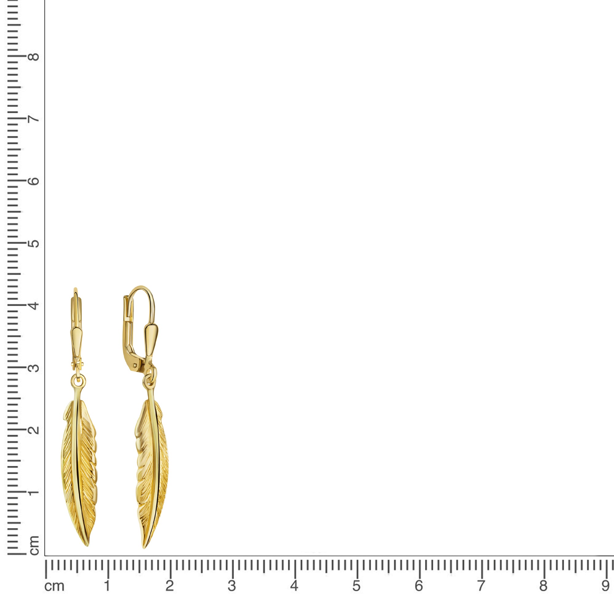 Ohrhänger 375/- Gelbgold bicolor glanz