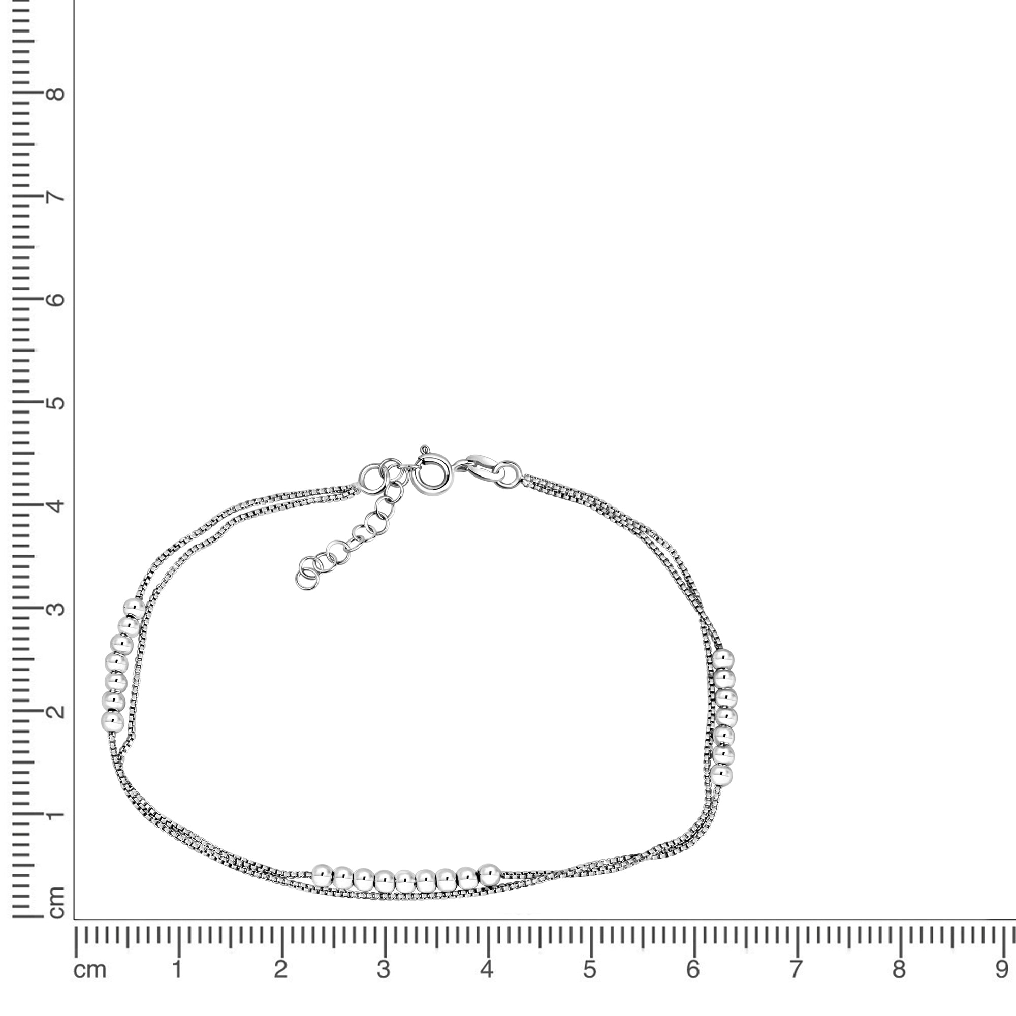 Fusskette 925/- Sterling Silber rhodiniert 2.rhg.