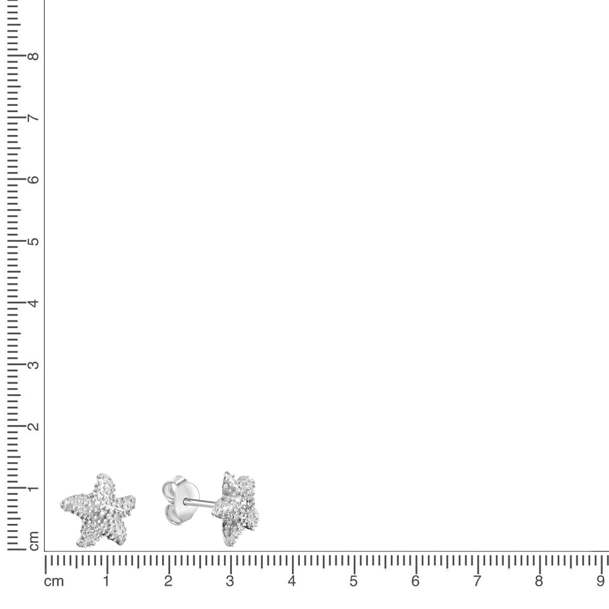 Ohrstecker 925/- Sterling Silber rhodiniert Seestern