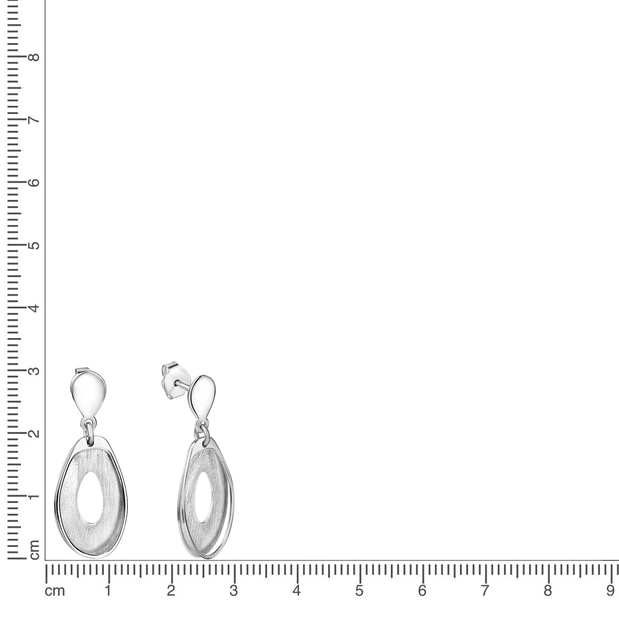 Ohrhänger 925/- Sterling Silber rhodiniert glanz/matt