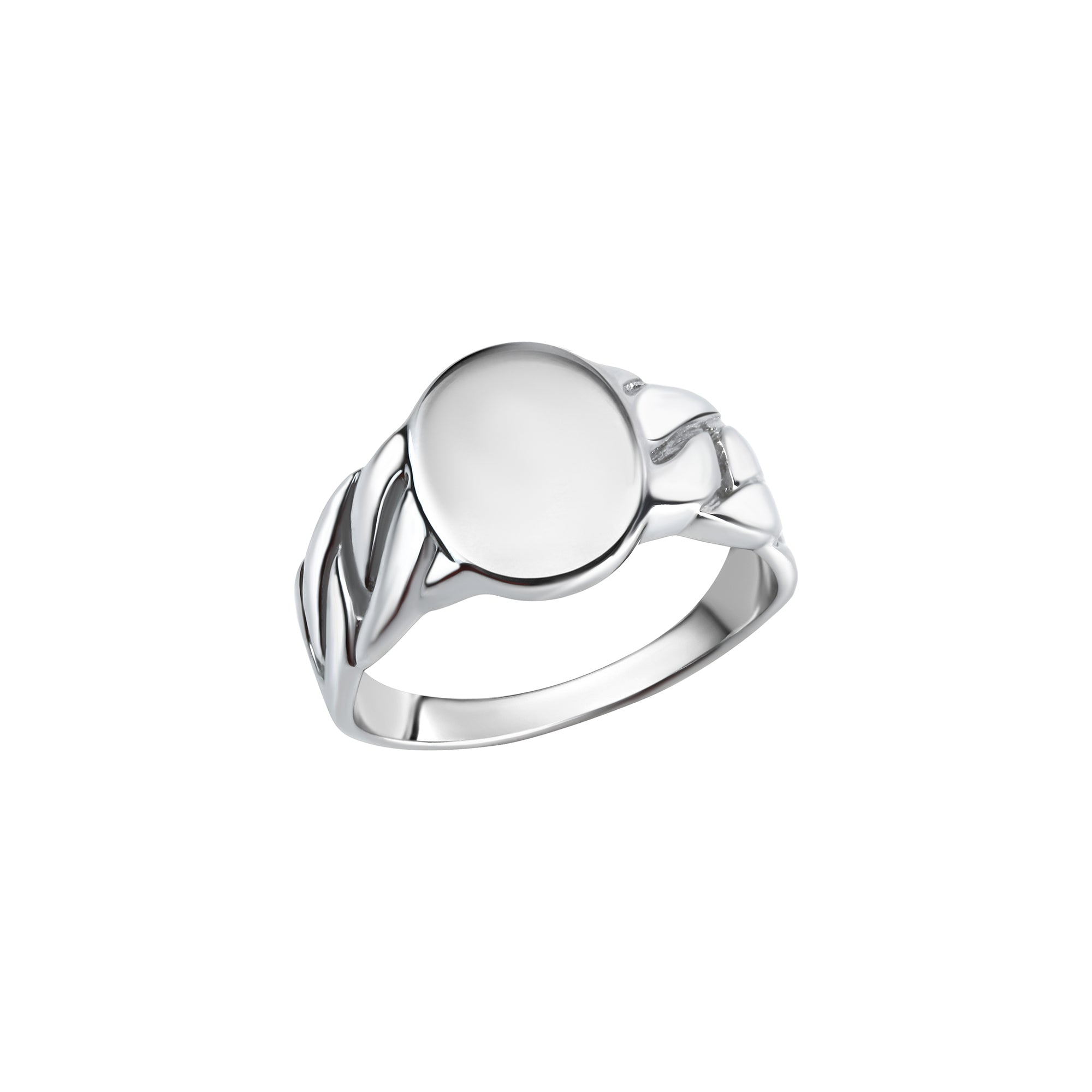 Ring 925/- Sterling Silber rhodiniert oval - Ringgröße: 022 (68,3)