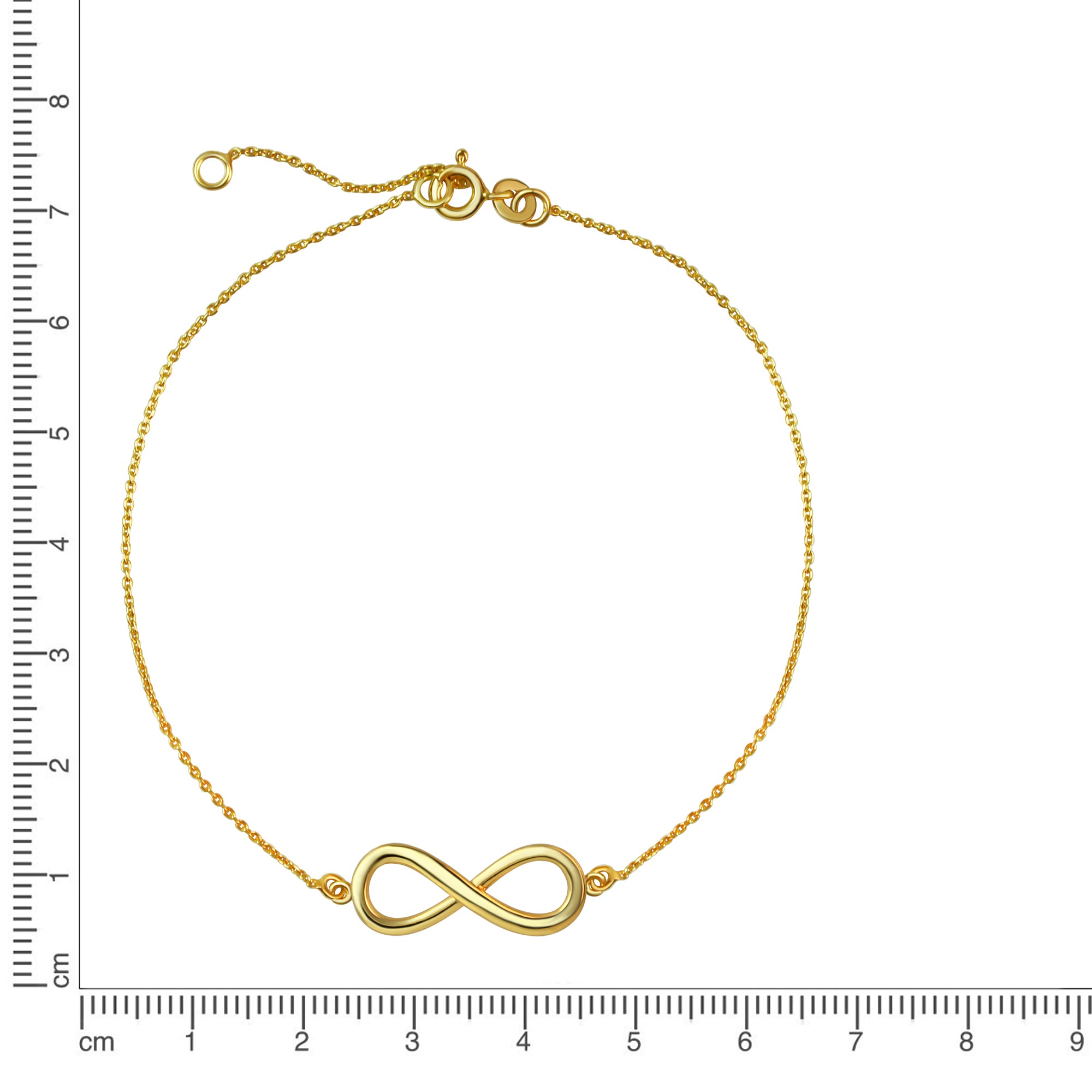 Fusskette 925/- Sterling Silber vergoldet Infinity