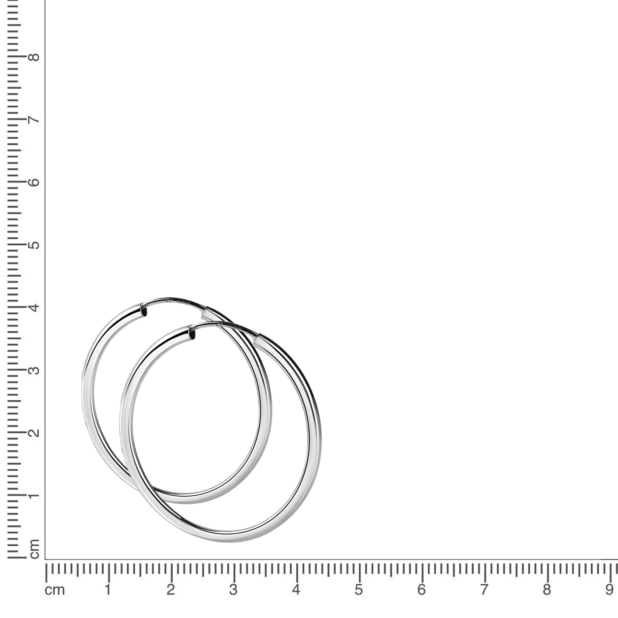 Creolen 925/- Sterling Silber rhodiniert 50mm
