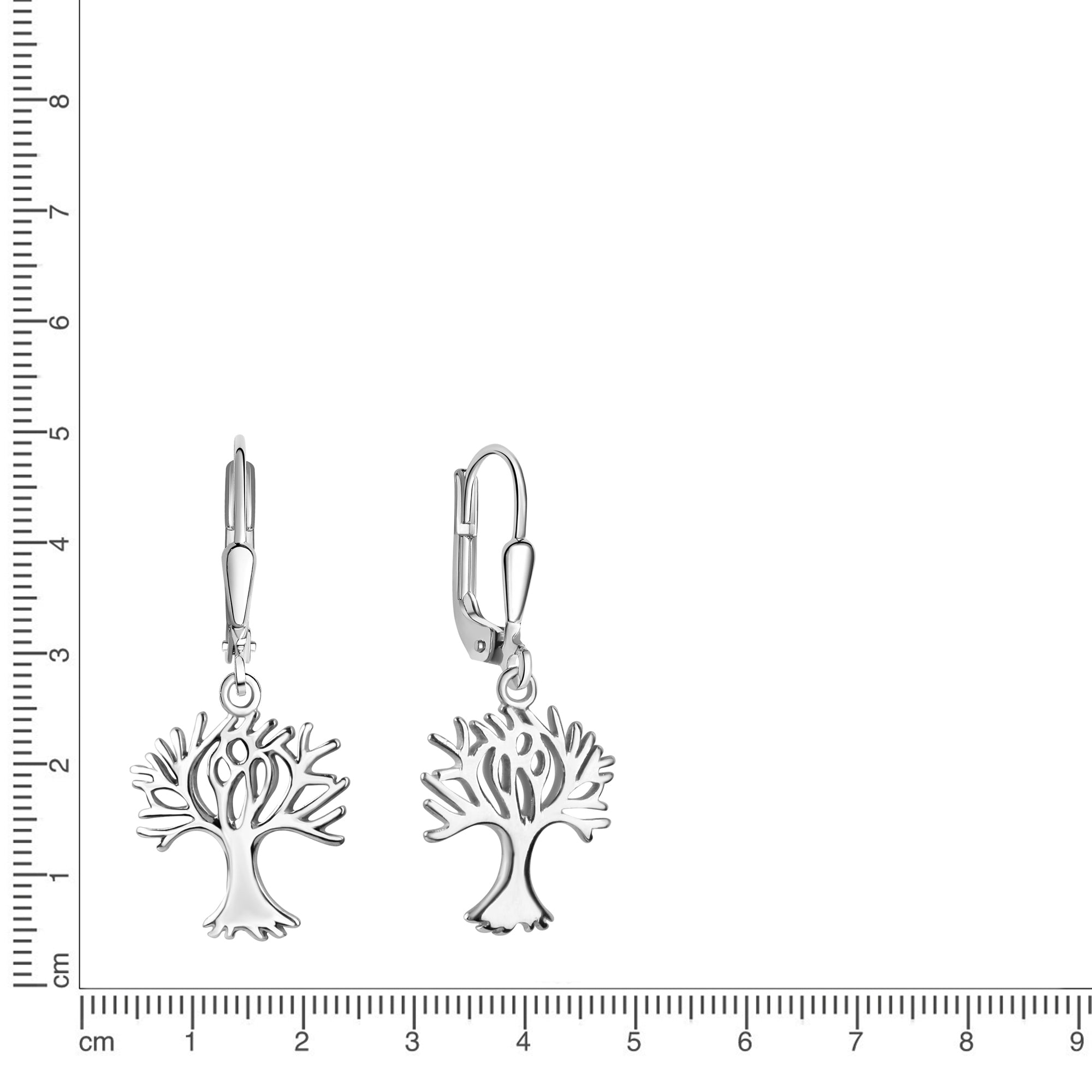 Ohrhänger 925/- Sterling Silber rhodiniert Lebensbaum