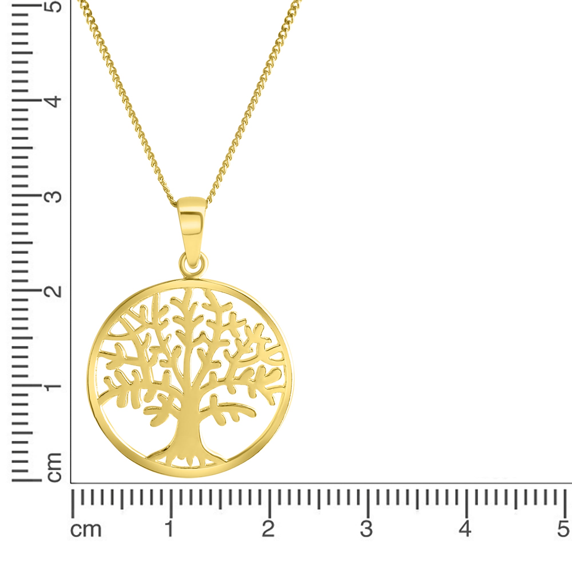 Anhänger mit Kette 925/- Sterling Silber vergoldet Lebensbaum