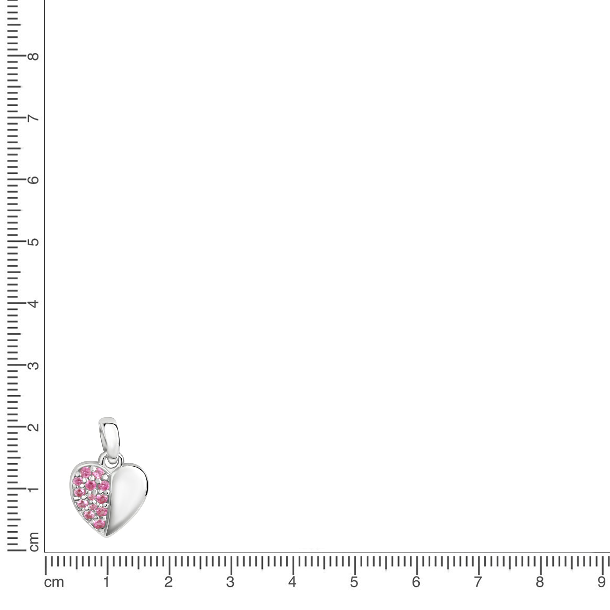 Anhänger 925/- Sterling Silber rhodiniert Herz pink Zirkonia