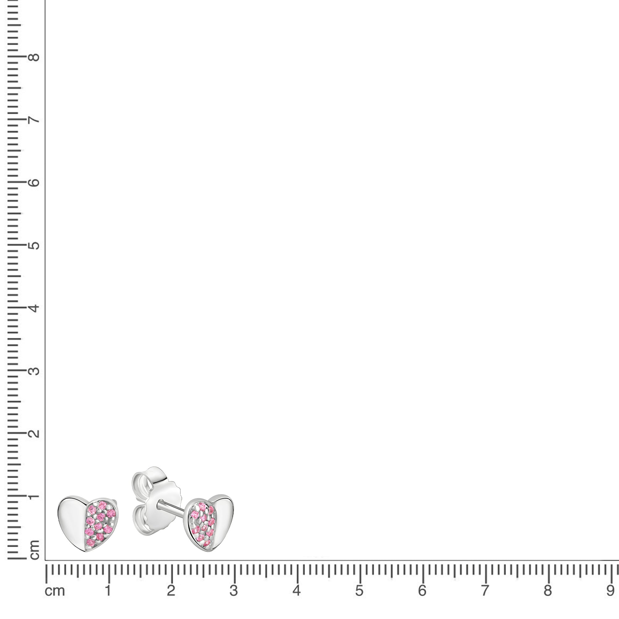 Ohrstecker 925/- Sterling Silber rhodiniert Herz