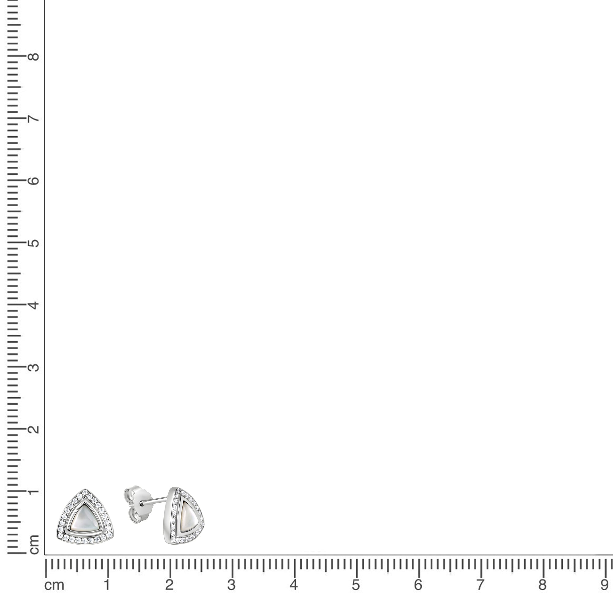 Ohrstecker 925/- Sterling Silber rhodiniert Perlmutt und Zirkonia
