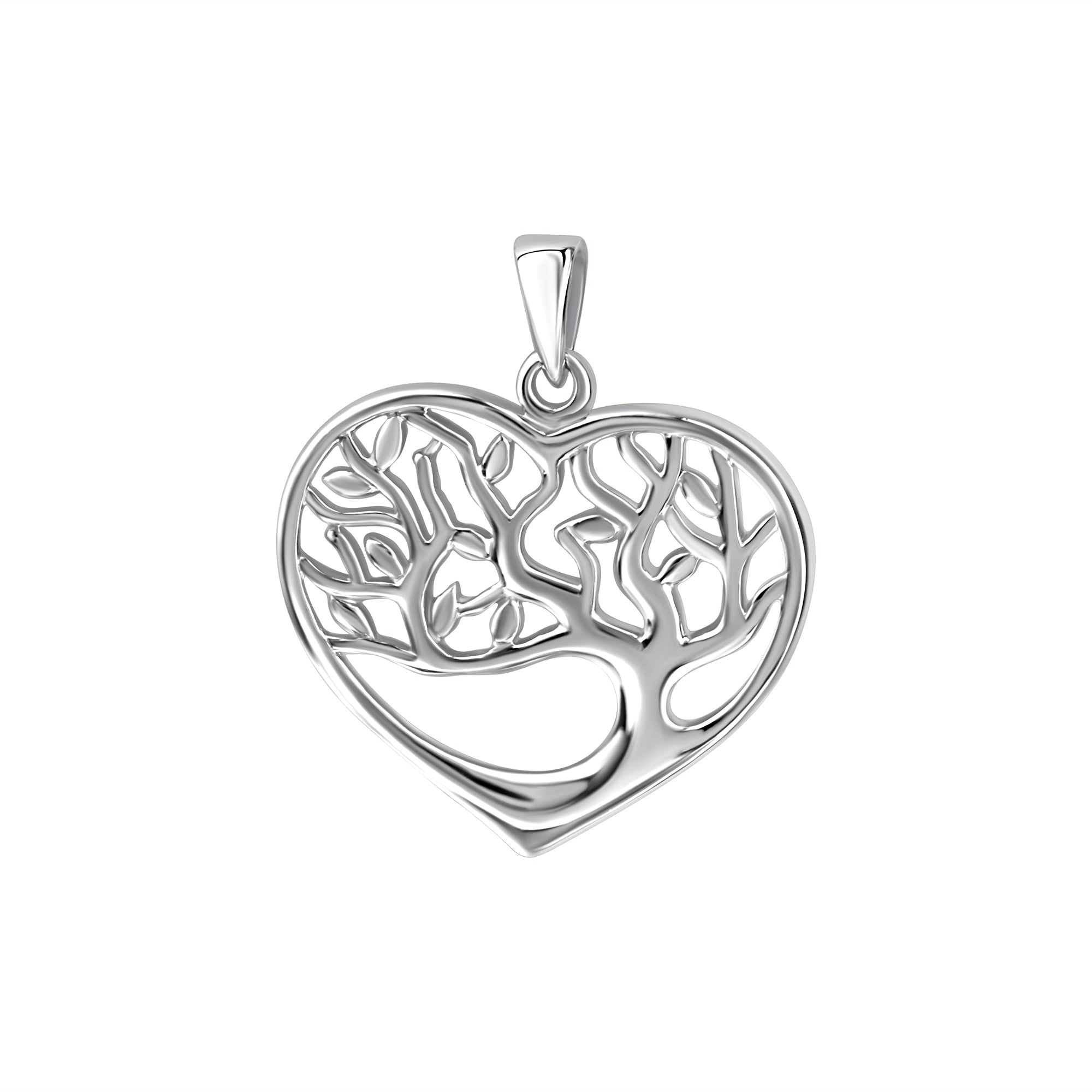 Anhänger 925/- Sterling Silber rhodiniert Herz/Baum