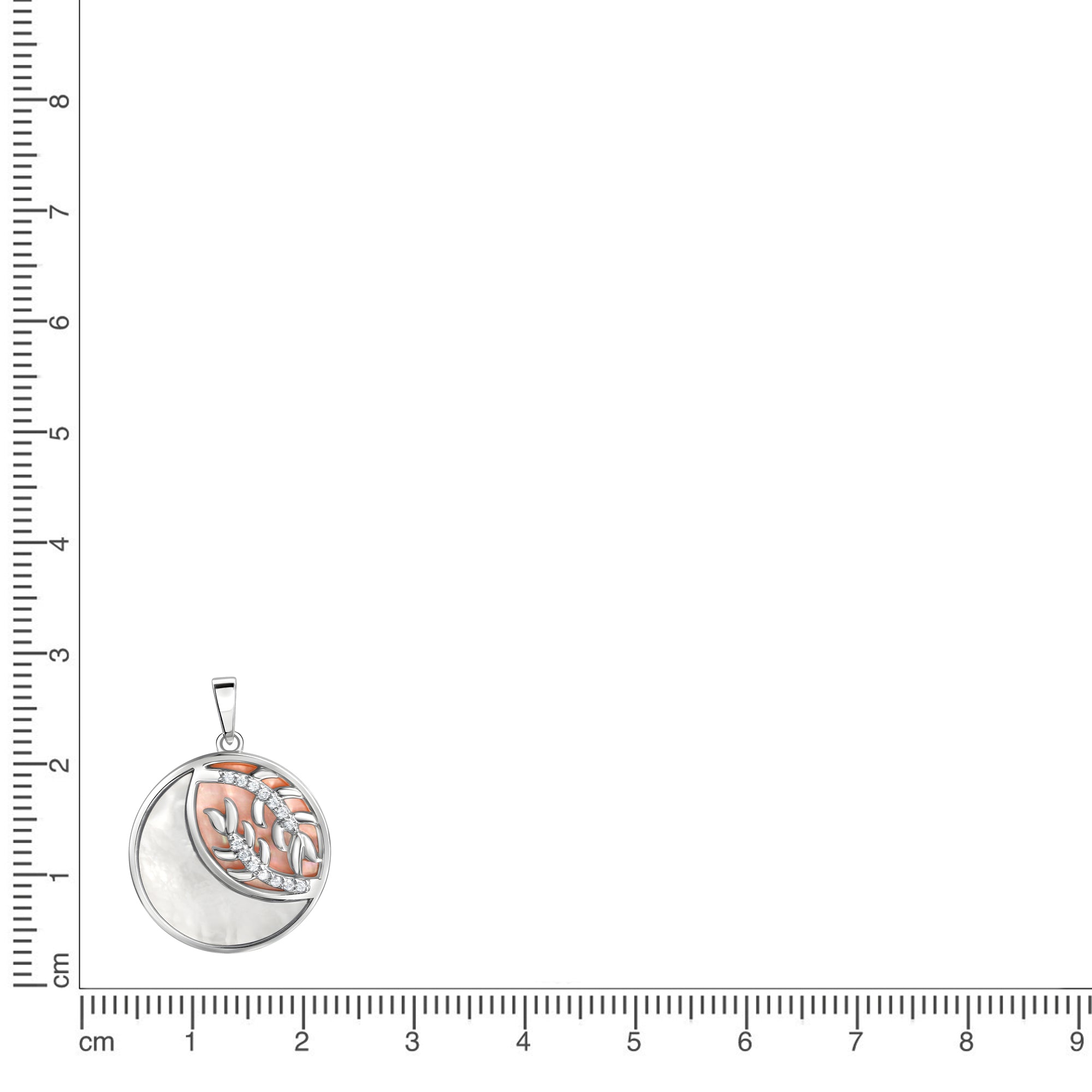 Anhänger 925/- Sterling Silber rhodiniert Perlmutt und Zirkonia