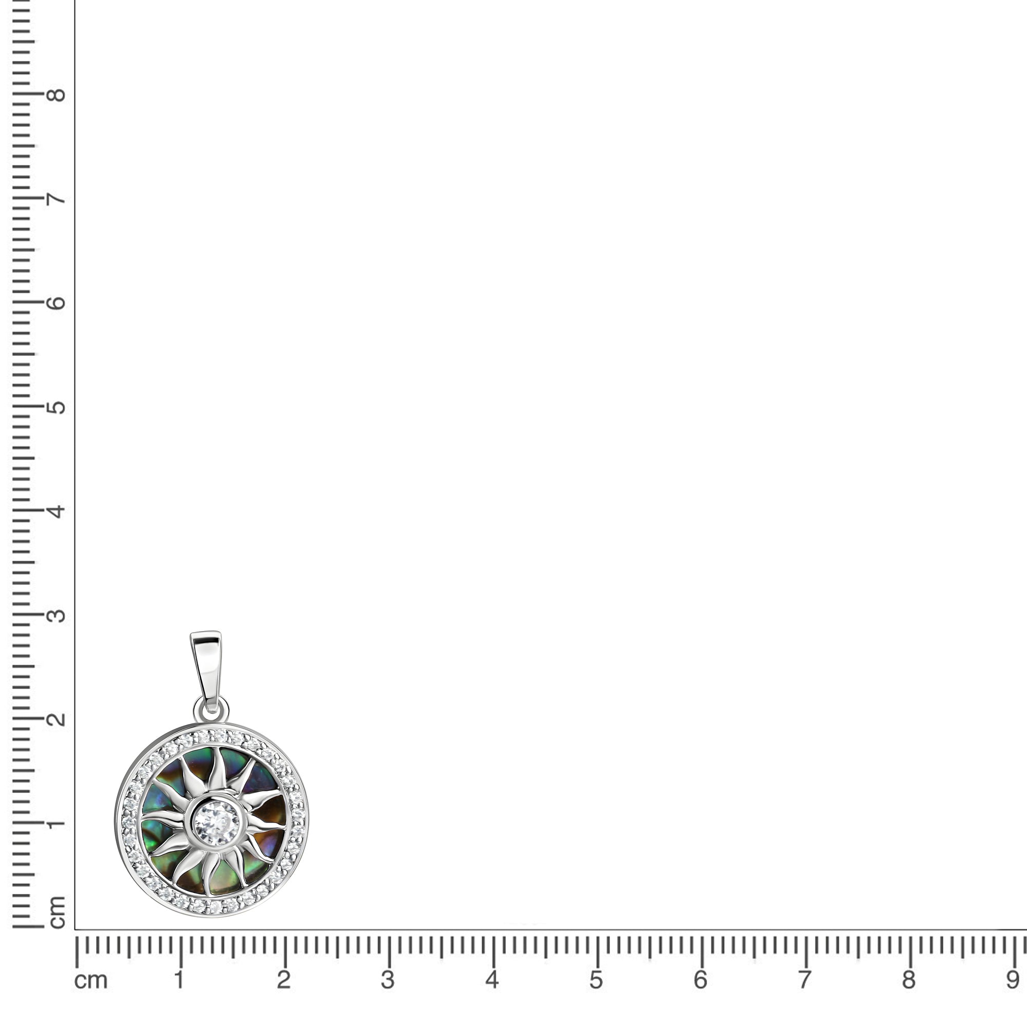 Anhänger 925/- Sterling Silber rhodiniert Abalone grün Zirkonia