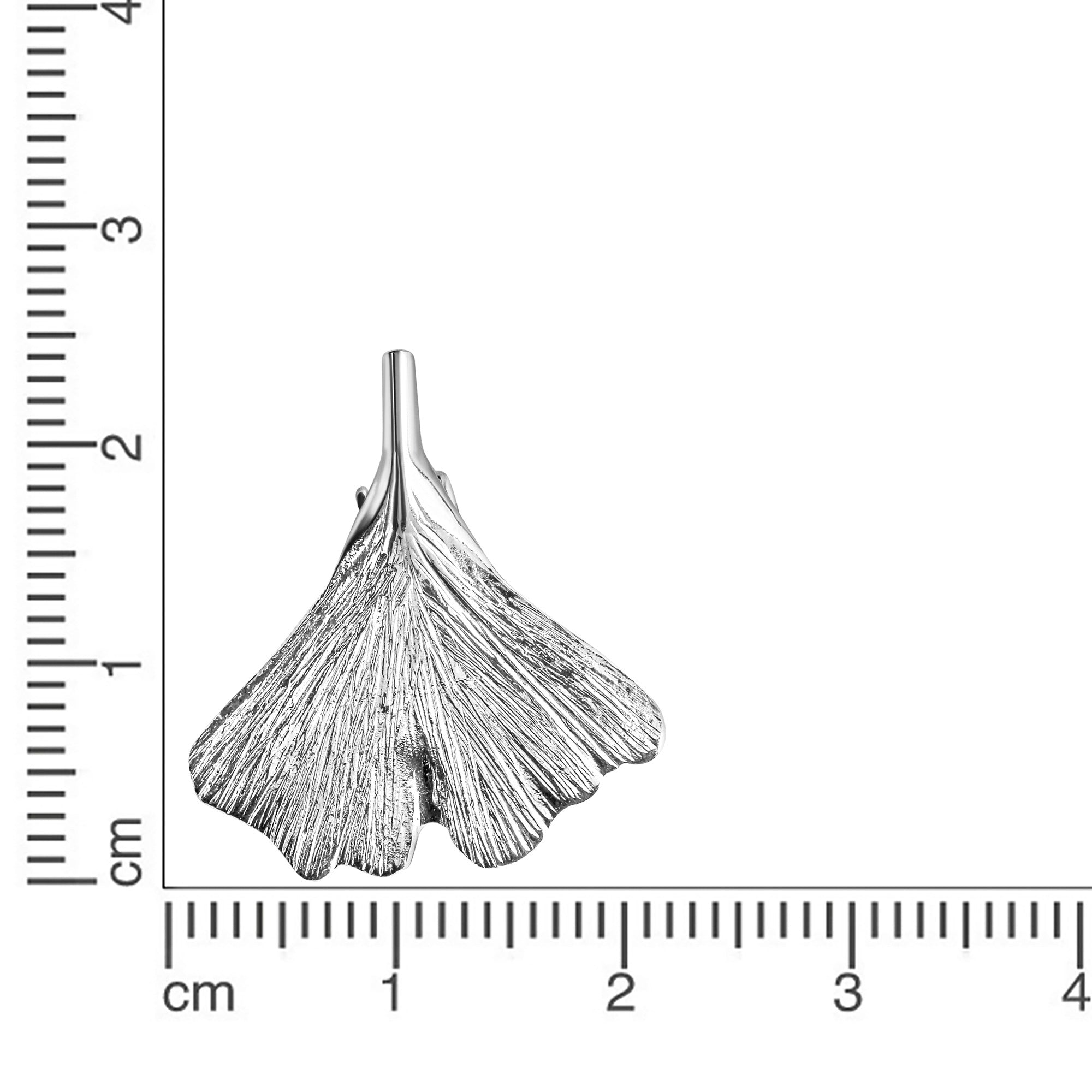 Anhänger 925/- Sterling Silber rhodiniert Gingko