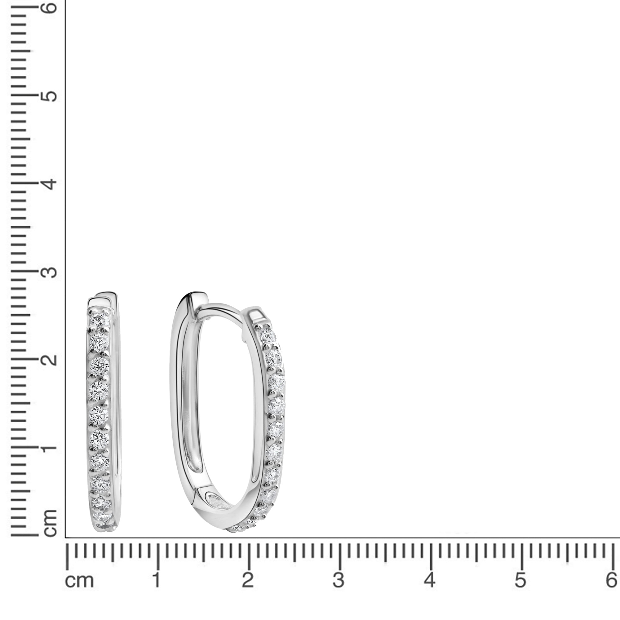 Creolen 925/- Sterling Silber rhodiniert Zirkonia
