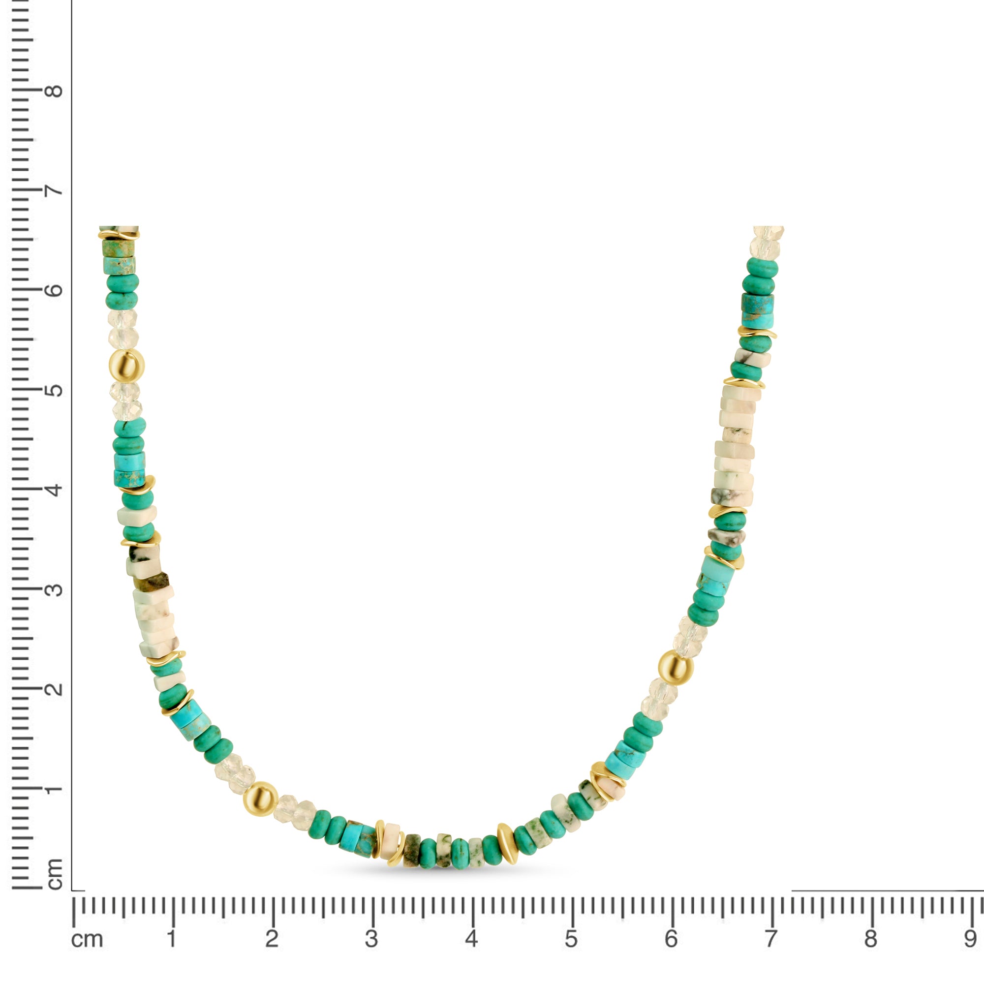 Kette 925/- Sterling Silber vergoldet Türkis/Jaspis
