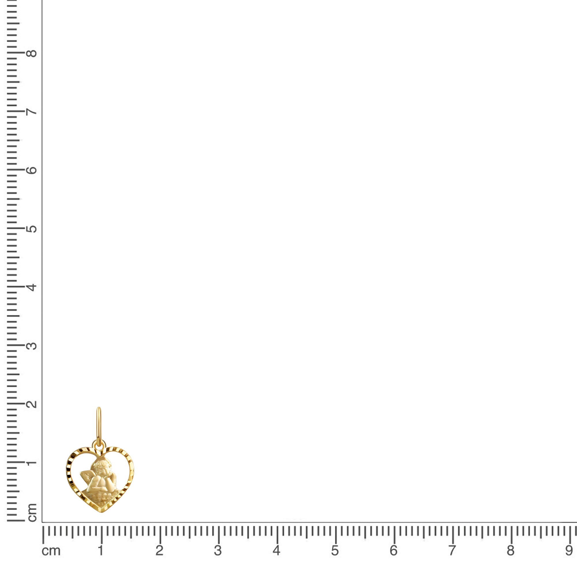 Anhänger 375/- Gelbgold glanz Herz mit Engel
