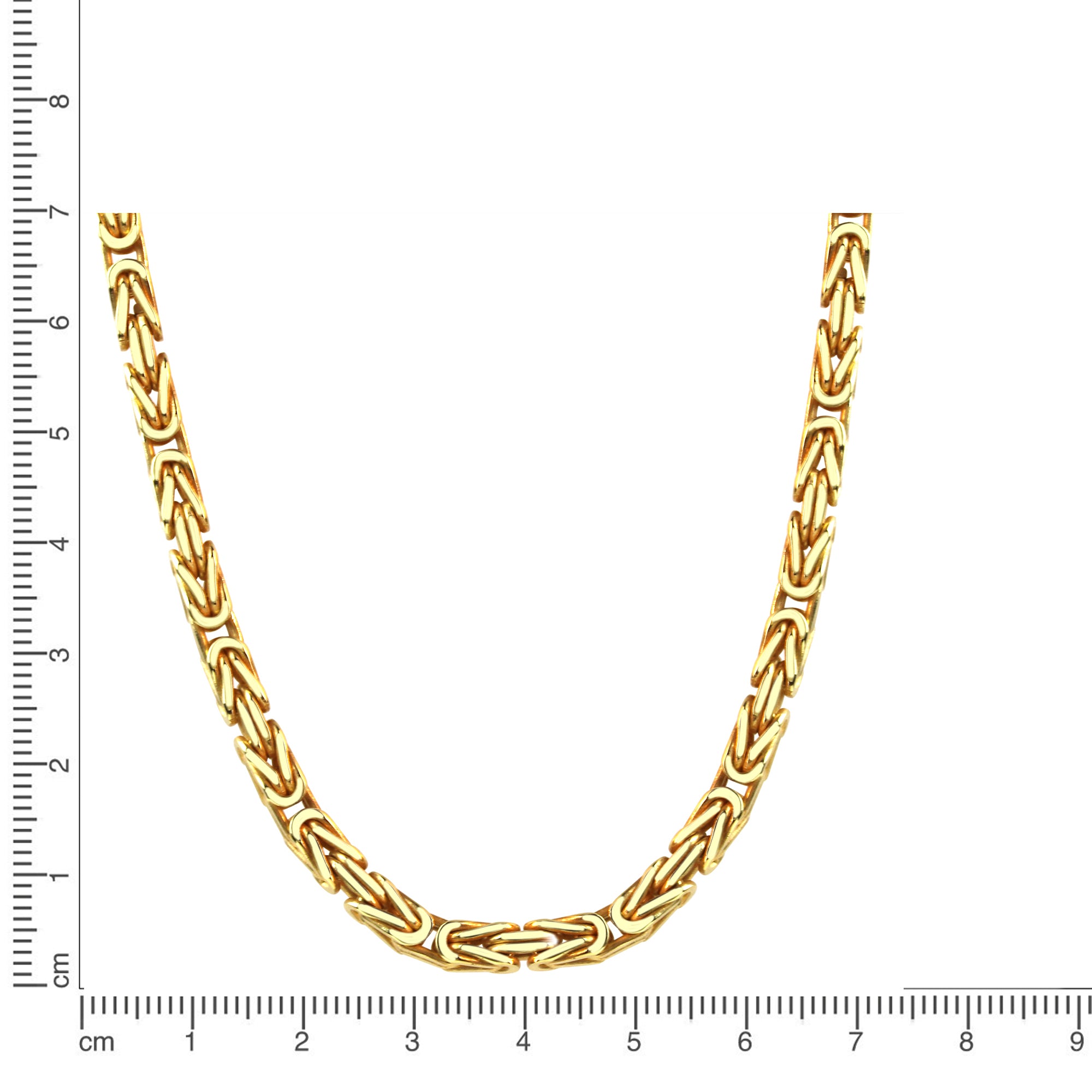 Kette 925/- Sterling Silber vergoldet Königskette 4x4mm 65 cm