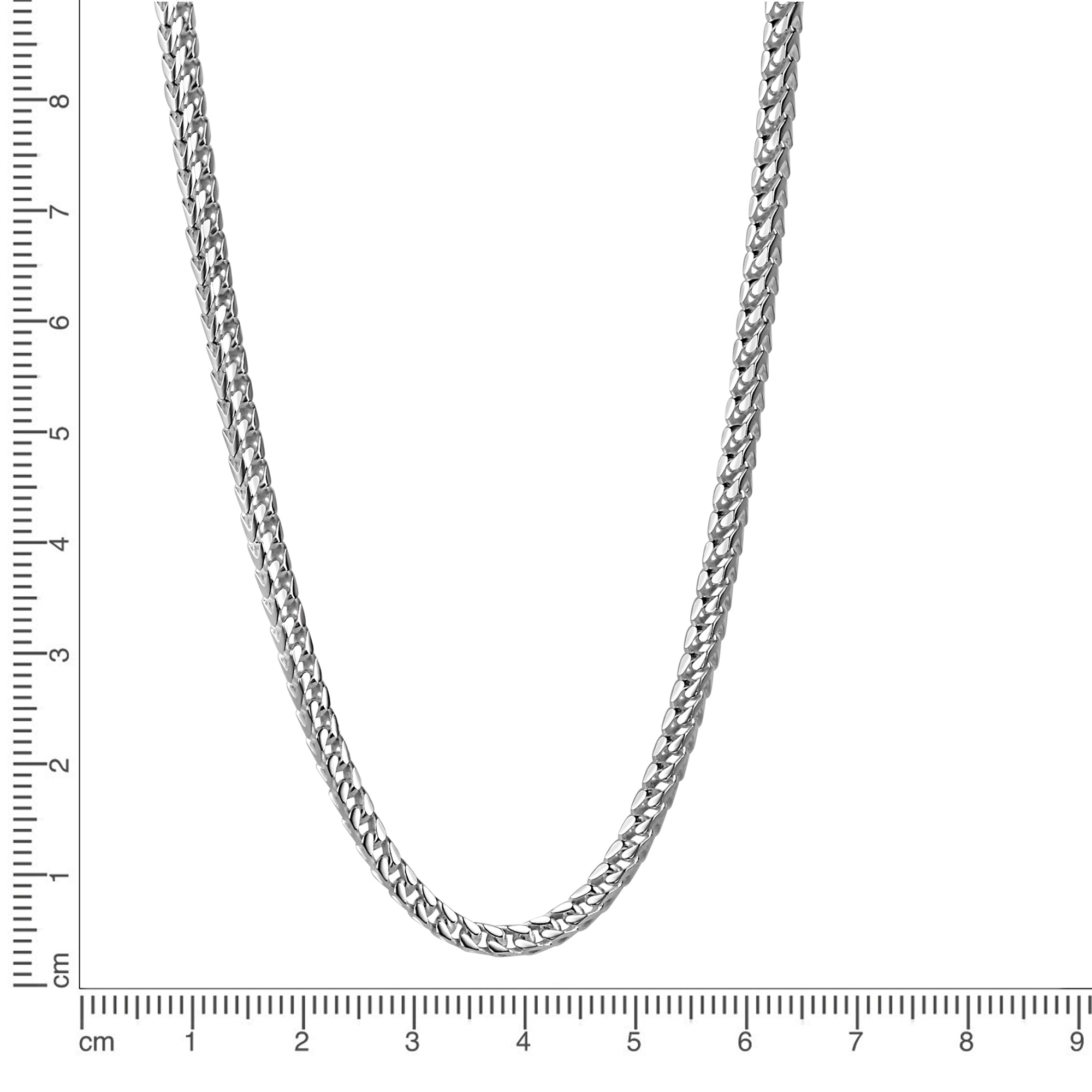 Kette 925/- Sterling Silber weiß Francokette 3x3mm 50 cm