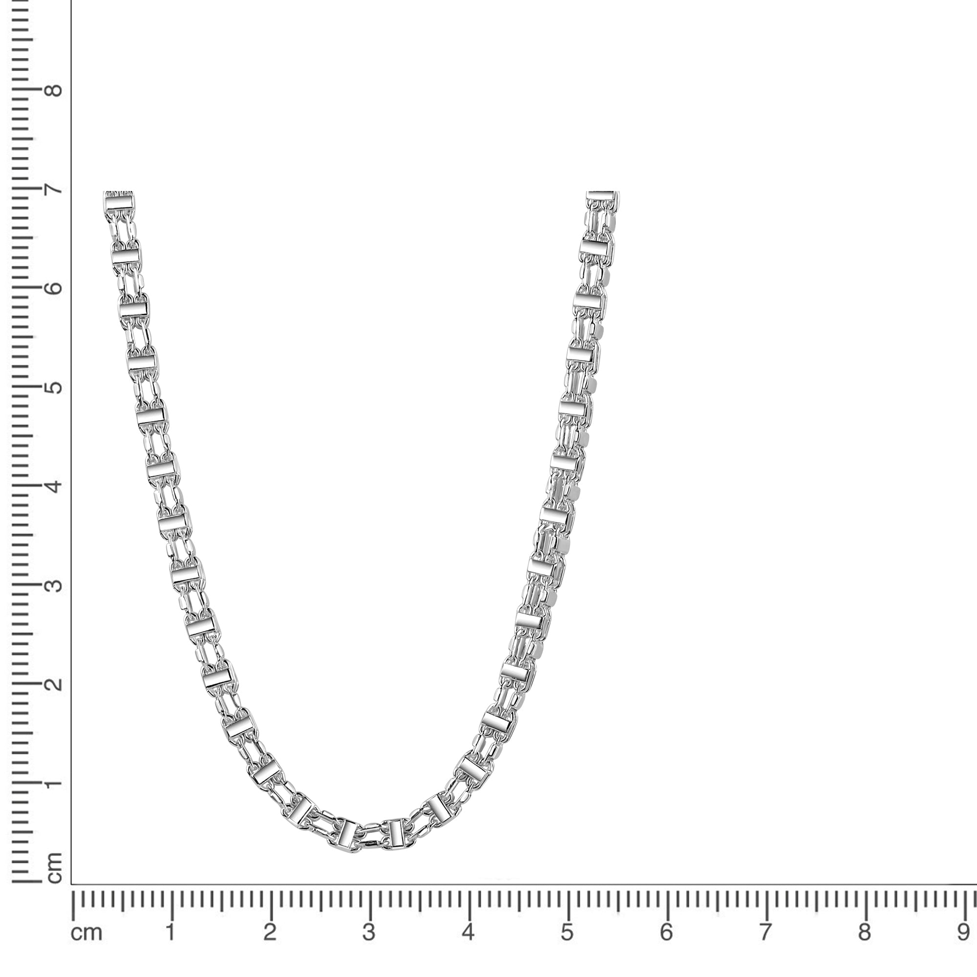Kette 925/- Sterling Silber weiß Käfigkette 4 mm 50 cm