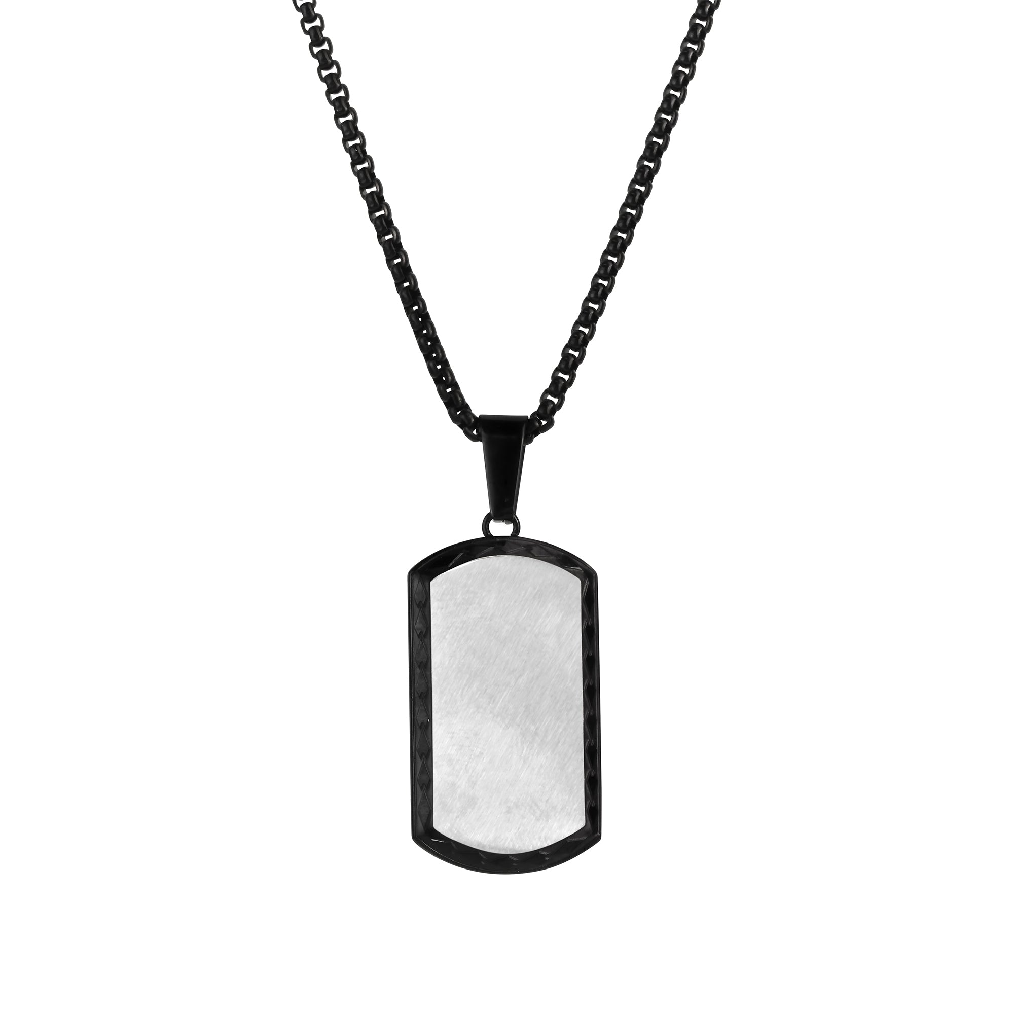 Anhänger mit Kette Edelstahl schwarz PVD beschichtet Venezianerkette 60 cm