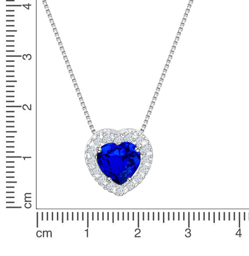 Kette 585/- Weißgold Zirkonia weiß/blau