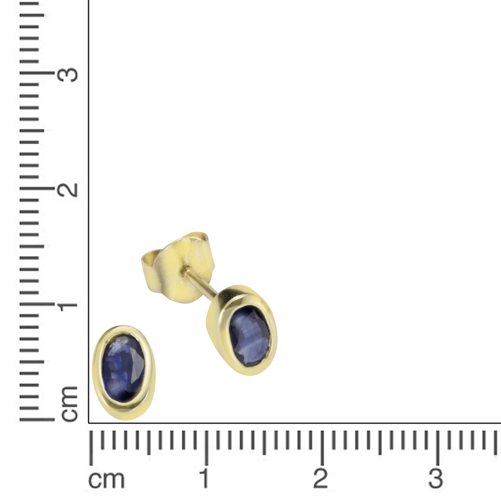 Ohrstecker 585/- Gelbgold glanz Saphir