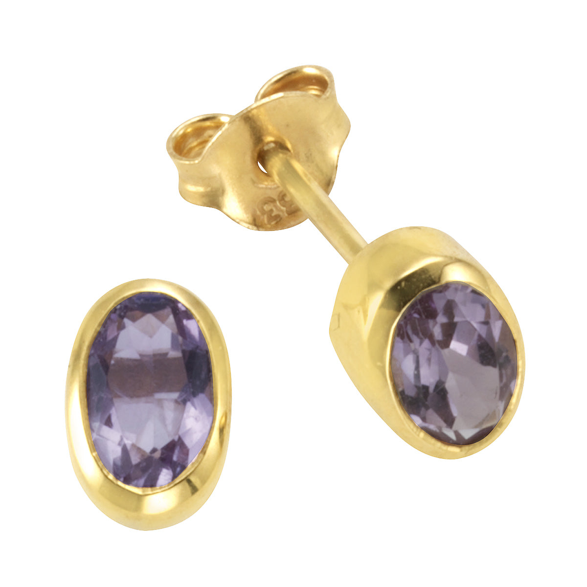 Ohrstecker 585/- Gelbgold glanz Amethyst