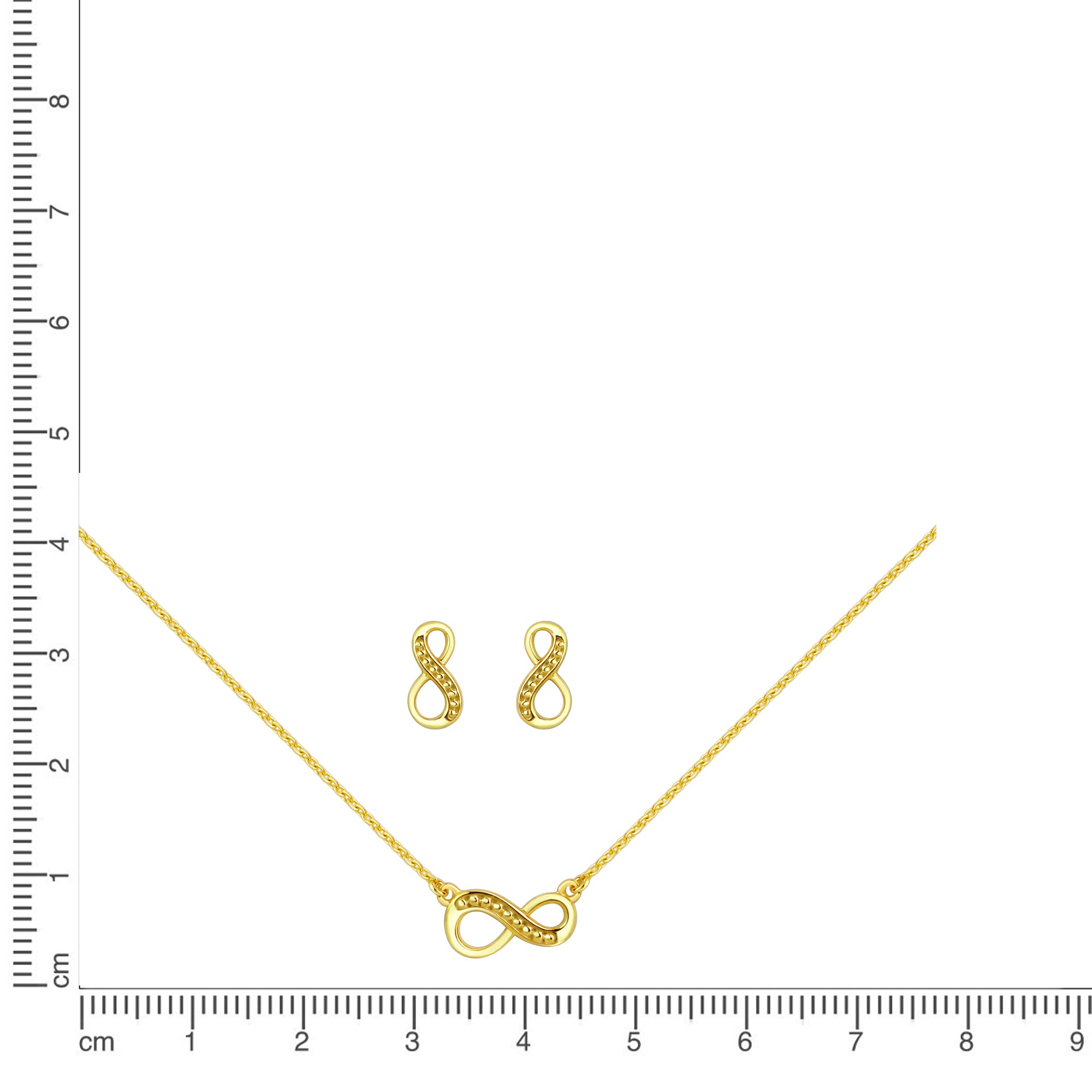 Set Anhänger/Kette und Ohrstecker 925/- Sterling Silber vergoldet Zirkonia
