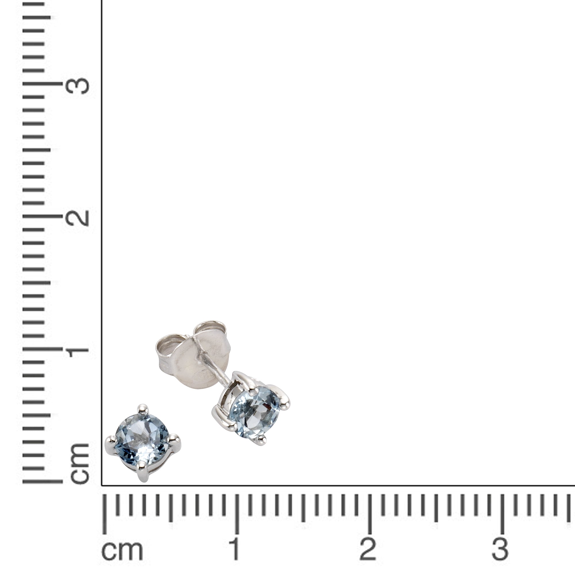 Ohrringe Silber 925 rhodiniert mit Blautopas (beh.)