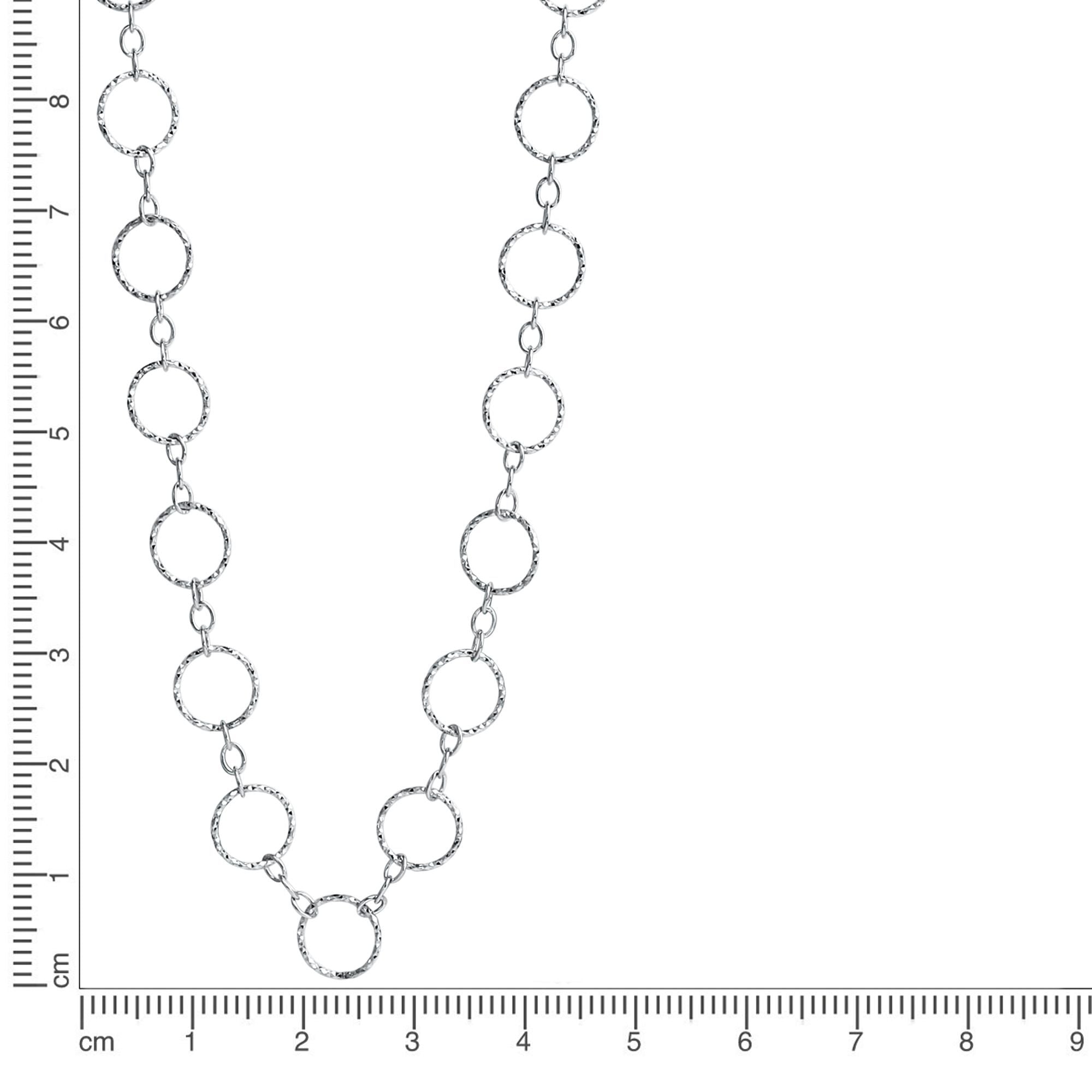 Kette 925/- Sterling Silber rhodiniert strukturiert und diamantiert